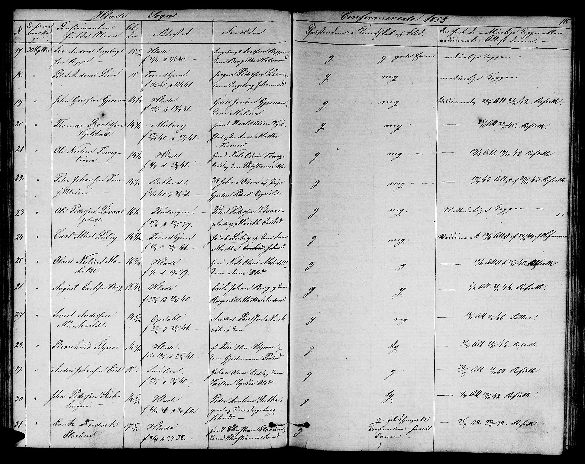 Ministerialprotokoller, klokkerbøker og fødselsregistre - Sør-Trøndelag, AV/SAT-A-1456/606/L0310: Parish register (copy) no. 606C06, 1850-1859, p. 115