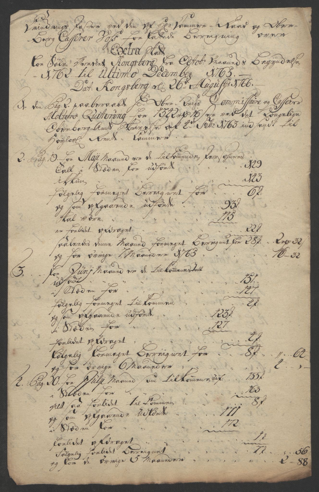 Rentekammeret inntil 1814, Reviderte regnskaper, Bergverksregnskaper, RA/EA-3222/R/Rc/Rca/L0843: Ekstraskatt, 1762-1765, p. 1117