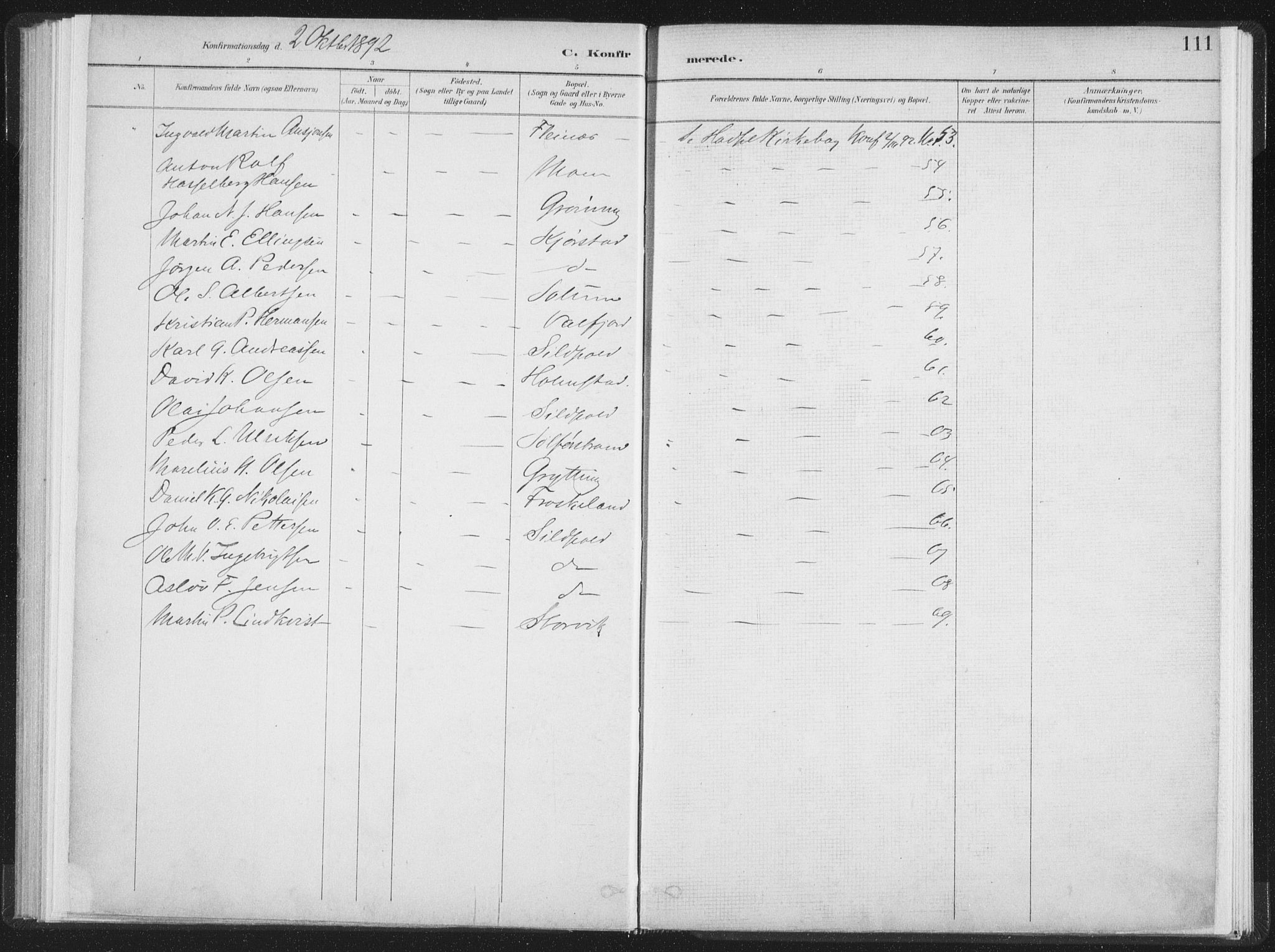 Ministerialprotokoller, klokkerbøker og fødselsregistre - Nordland, SAT/A-1459/890/L1286: Parish register (official) no. 890A01, 1882-1902, p. 111