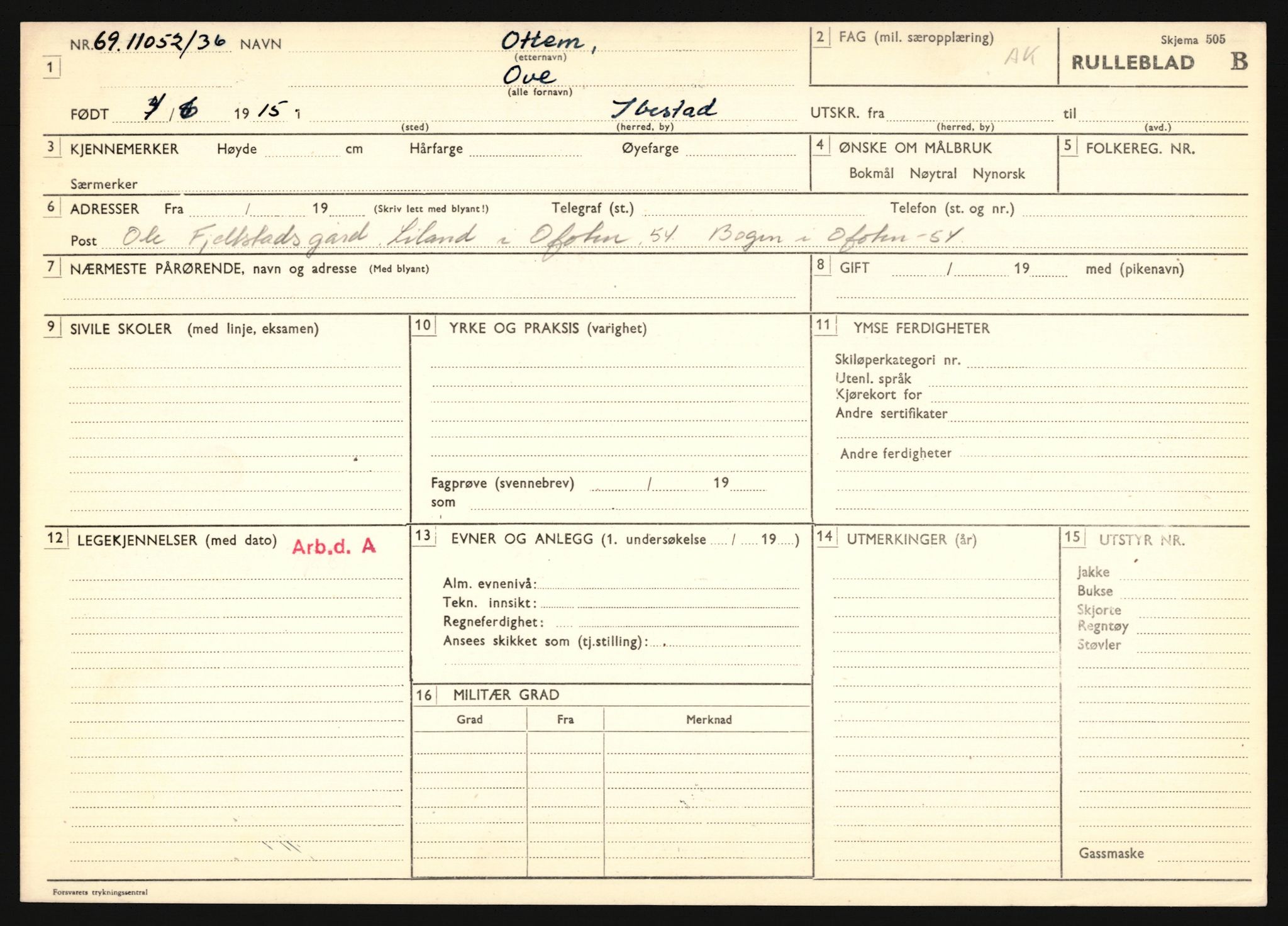 Forsvaret, Troms infanteriregiment nr. 16, AV/RA-RAFA-3146/P/Pa/L0020: Rulleblad for regimentets menige mannskaper, årsklasse 1936, 1936, p. 1077