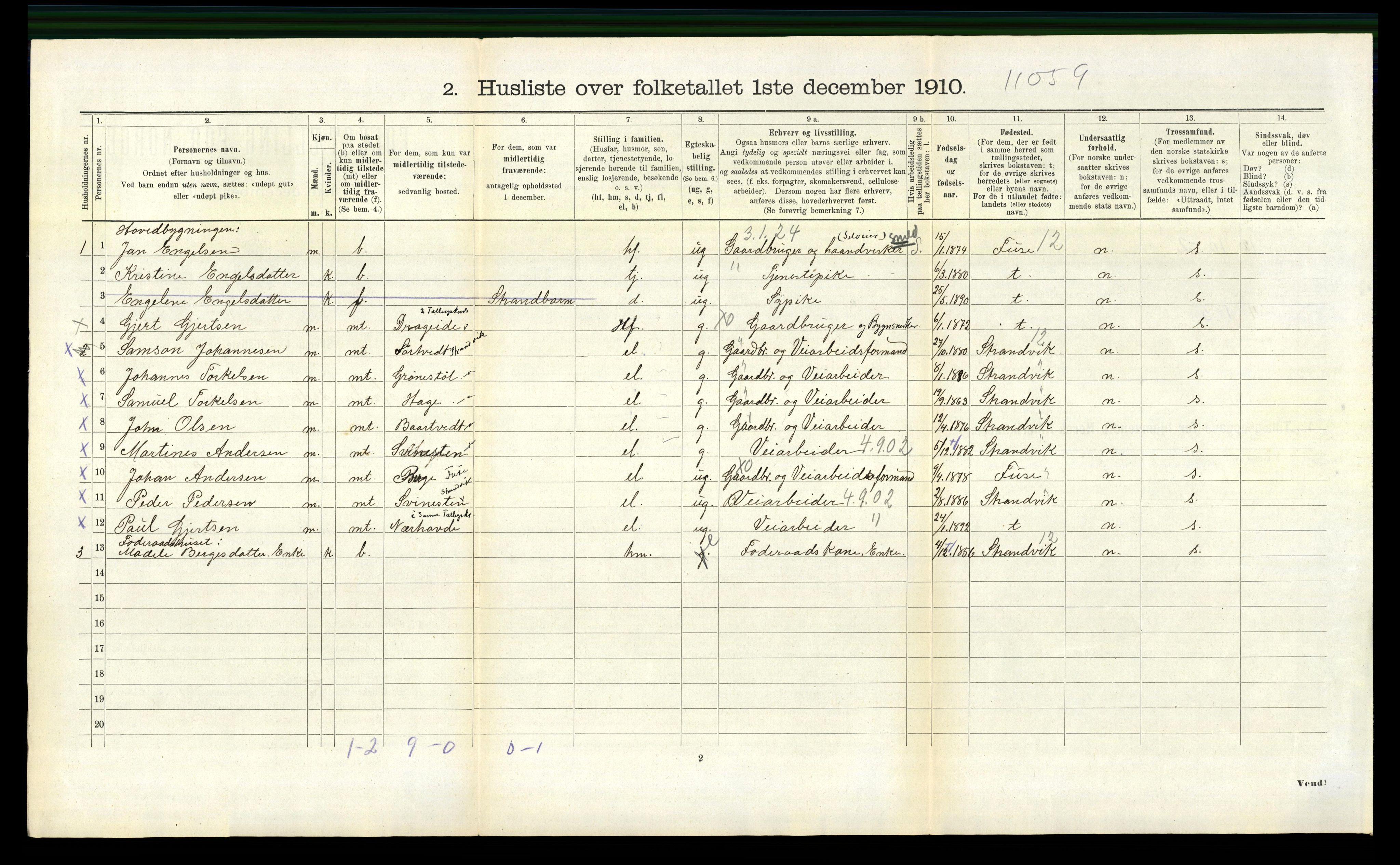 RA, 1910 census for Hålandsdal, 1910, p. 191