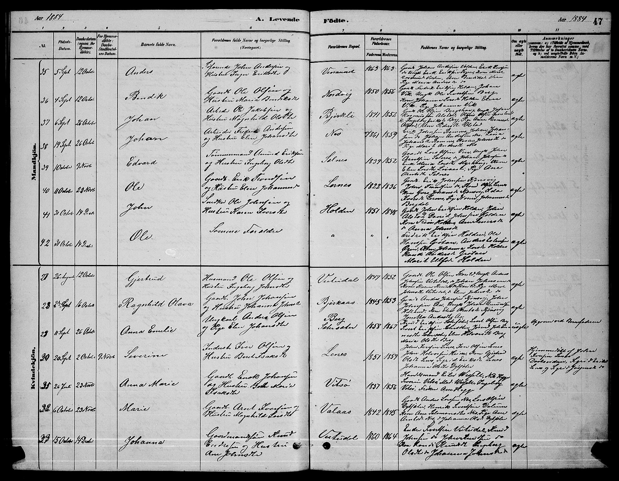 Ministerialprotokoller, klokkerbøker og fødselsregistre - Sør-Trøndelag, SAT/A-1456/630/L0504: Parish register (copy) no. 630C02, 1879-1898, p. 47