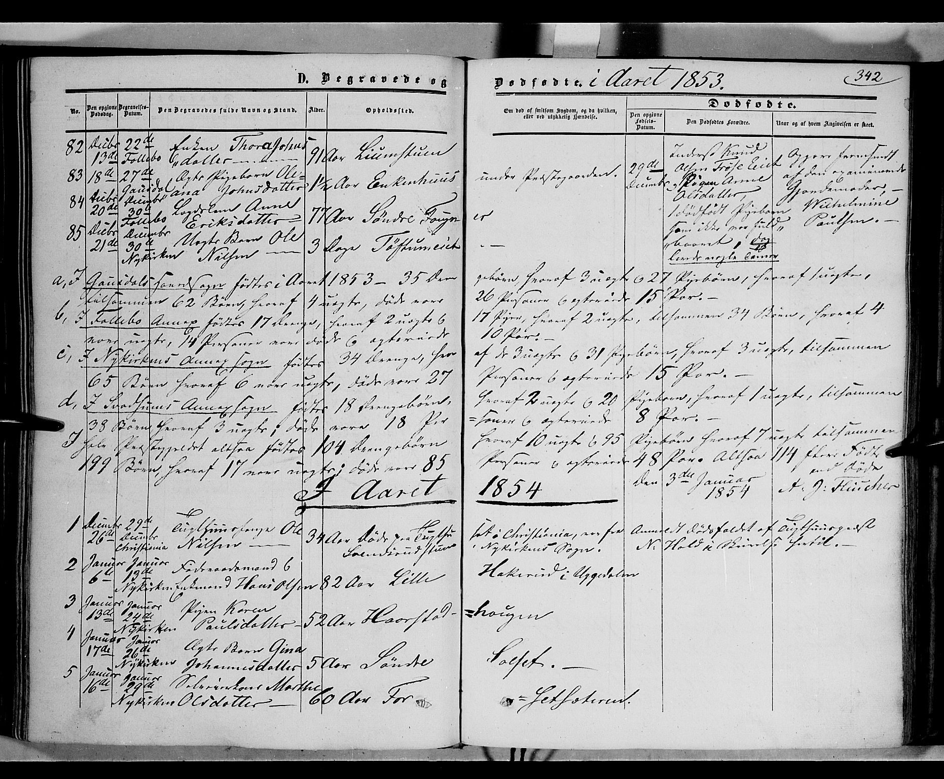 Gausdal prestekontor, SAH/PREST-090/H/Ha/Haa/L0008: Parish register (official) no. 8, 1850-1861, p. 342