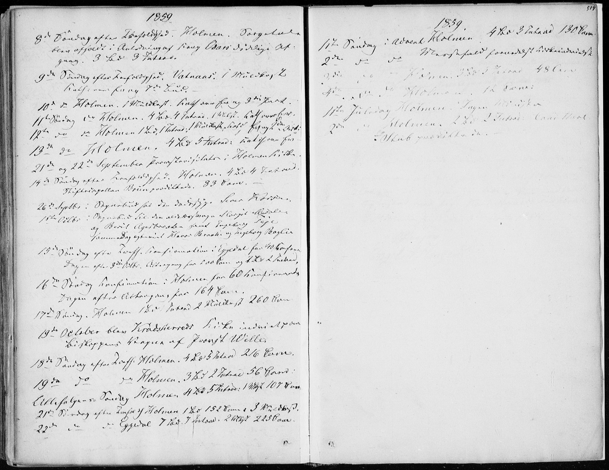 Sigdal kirkebøker, AV/SAKO-A-245/F/Fa/L0008: Parish register (official) no. I 8, 1850-1859, p. 519