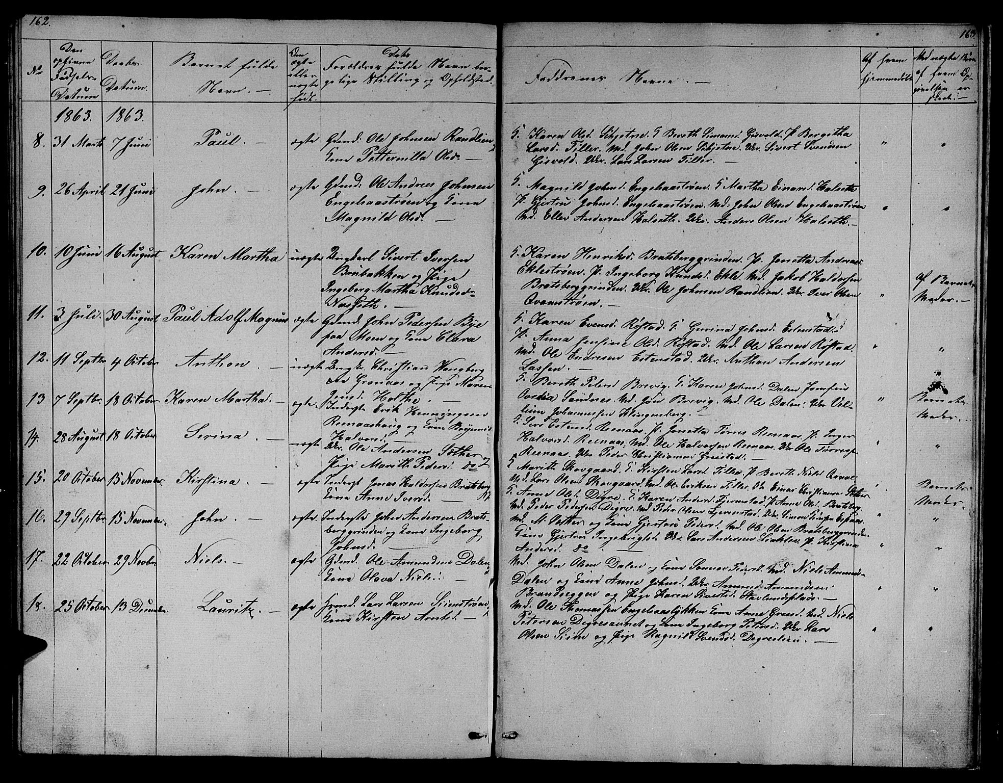 Ministerialprotokoller, klokkerbøker og fødselsregistre - Sør-Trøndelag, SAT/A-1456/608/L0339: Parish register (copy) no. 608C05, 1844-1863, p. 162-163