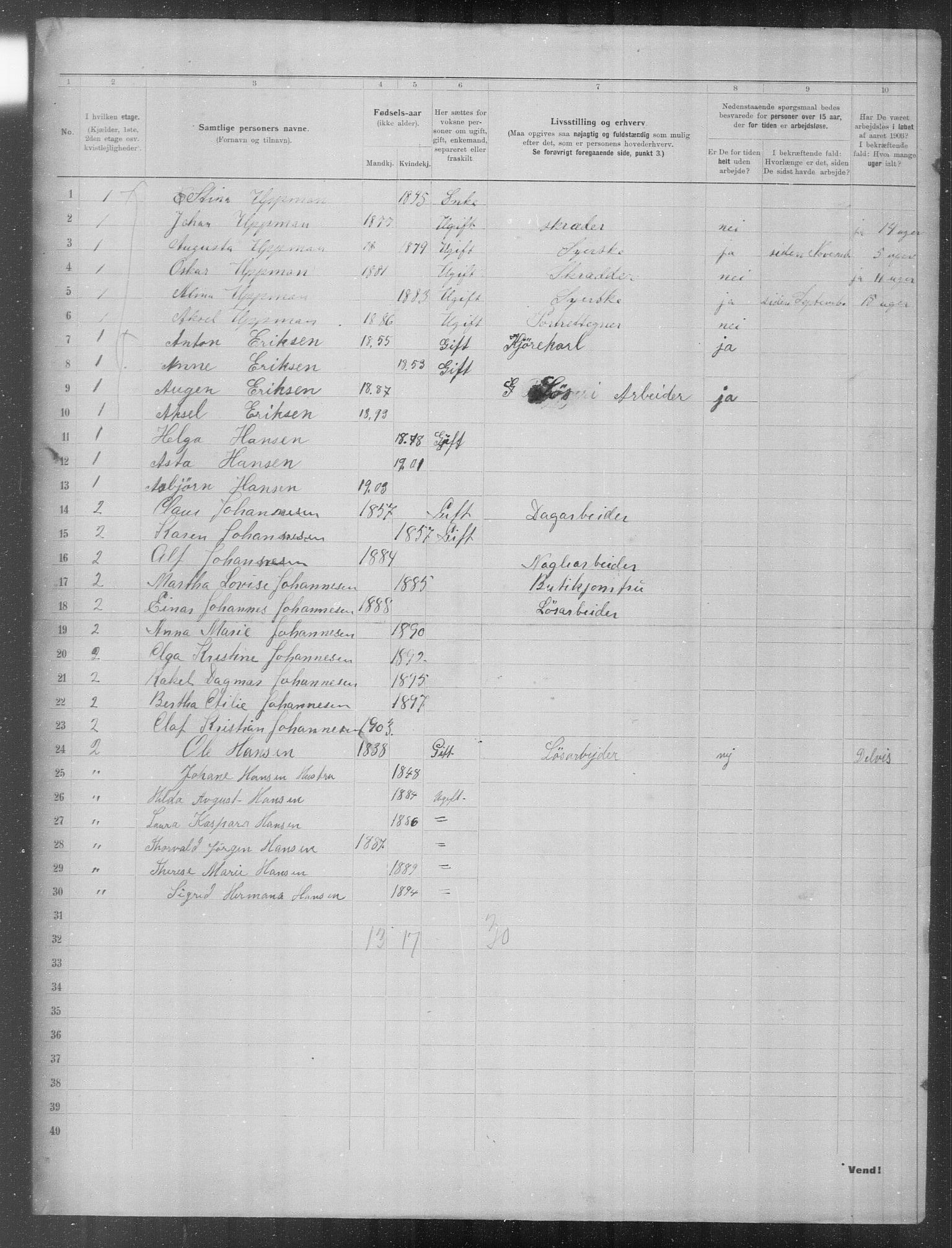 OBA, Municipal Census 1903 for Kristiania, 1903, p. 20782