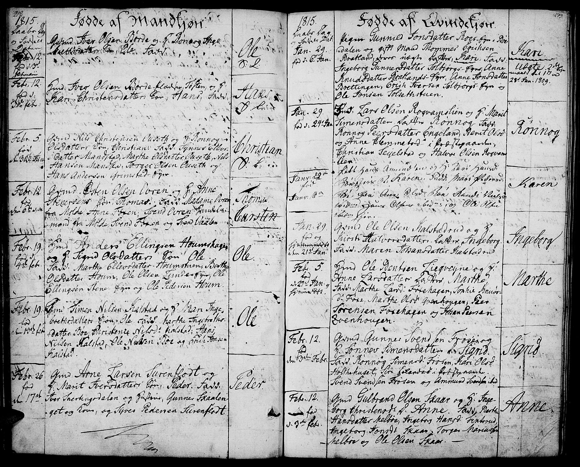 Gausdal prestekontor, AV/SAH-PREST-090/H/Ha/Haa/L0004: Parish register (official) no. 4, 1809-1817, p. 212-213