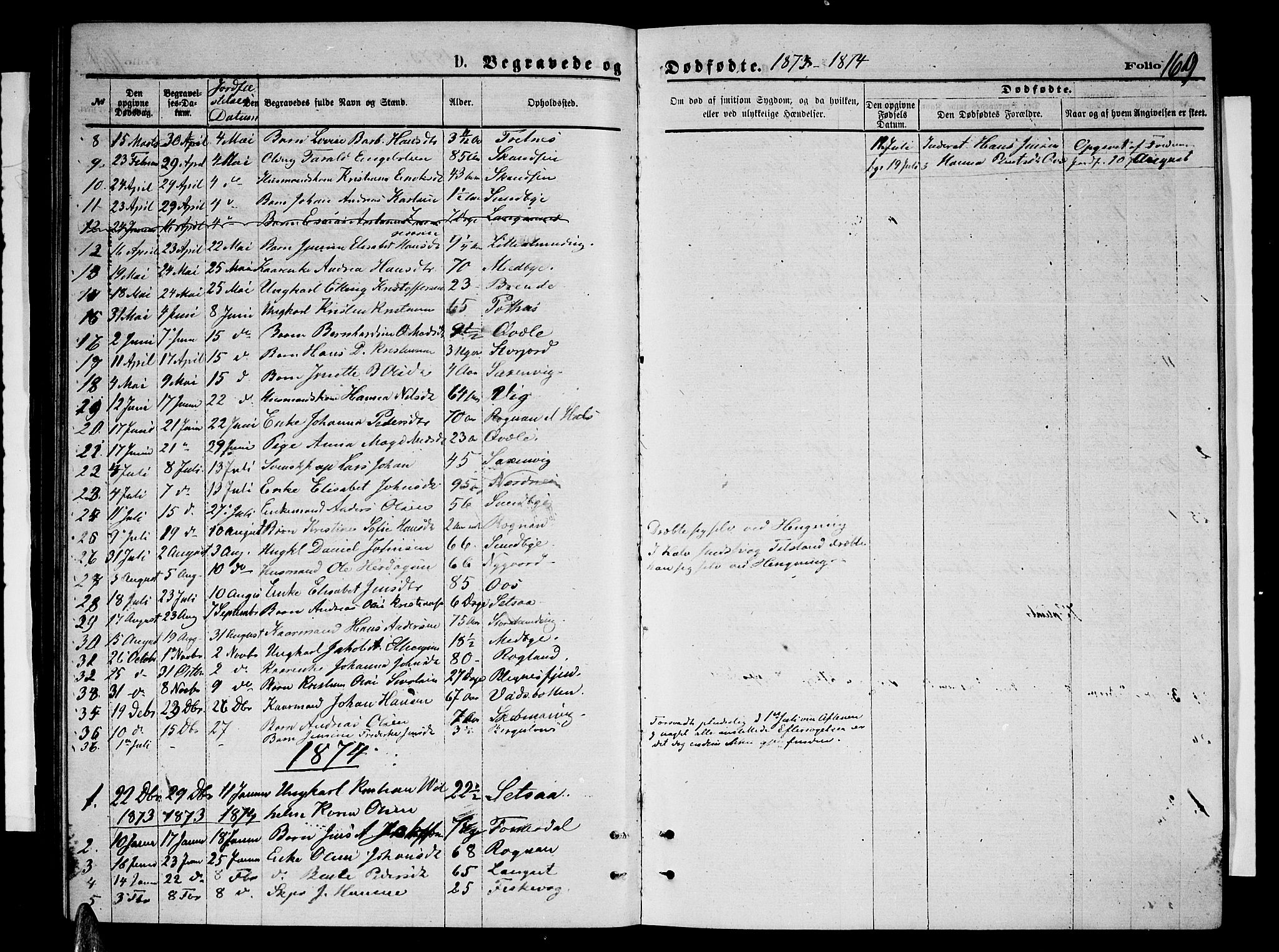 Ministerialprotokoller, klokkerbøker og fødselsregistre - Nordland, SAT/A-1459/847/L0679: Parish register (copy) no. 847C07, 1870-1888, p. 169