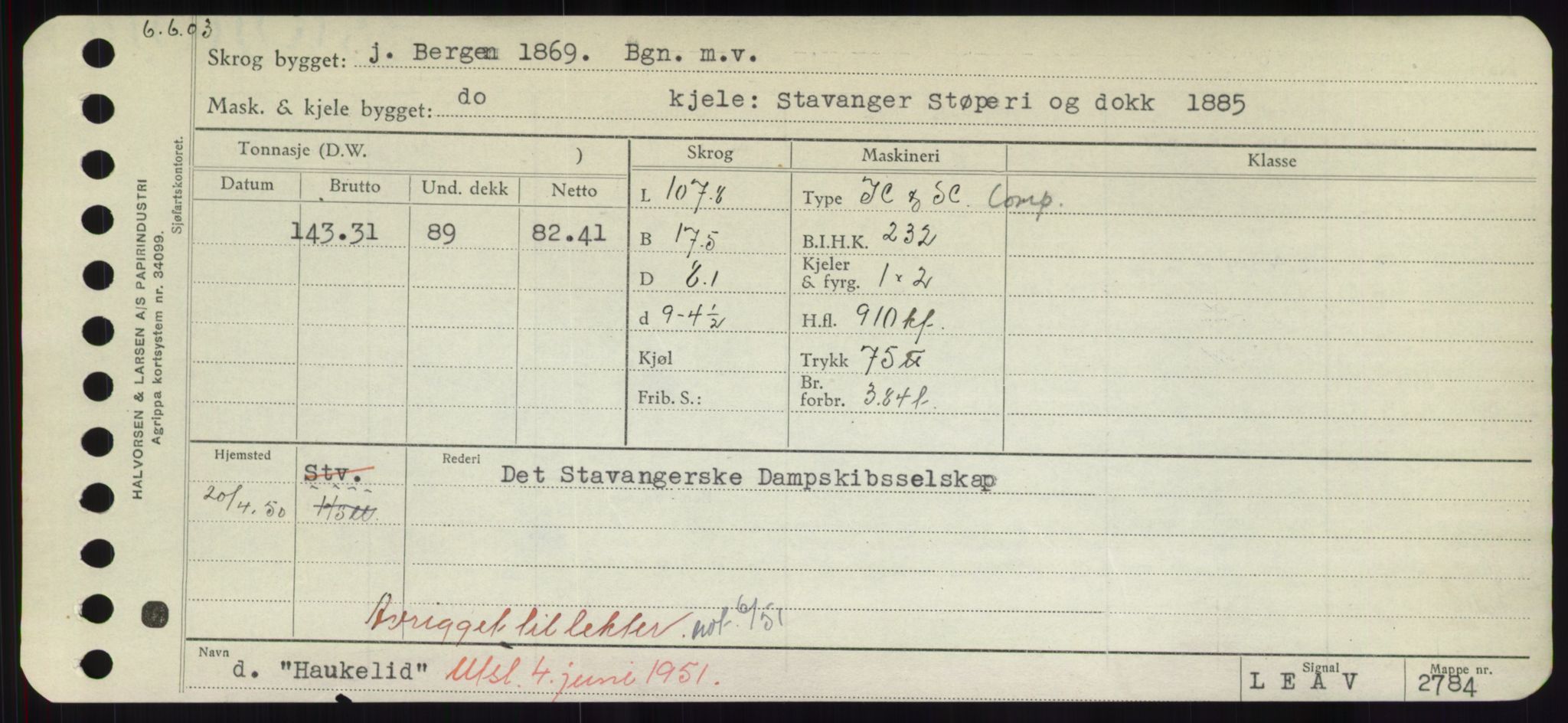 Sjøfartsdirektoratet med forløpere, Skipsmålingen, RA/S-1627/H/Hd/L0014: Fartøy, H-Havl, p. 437