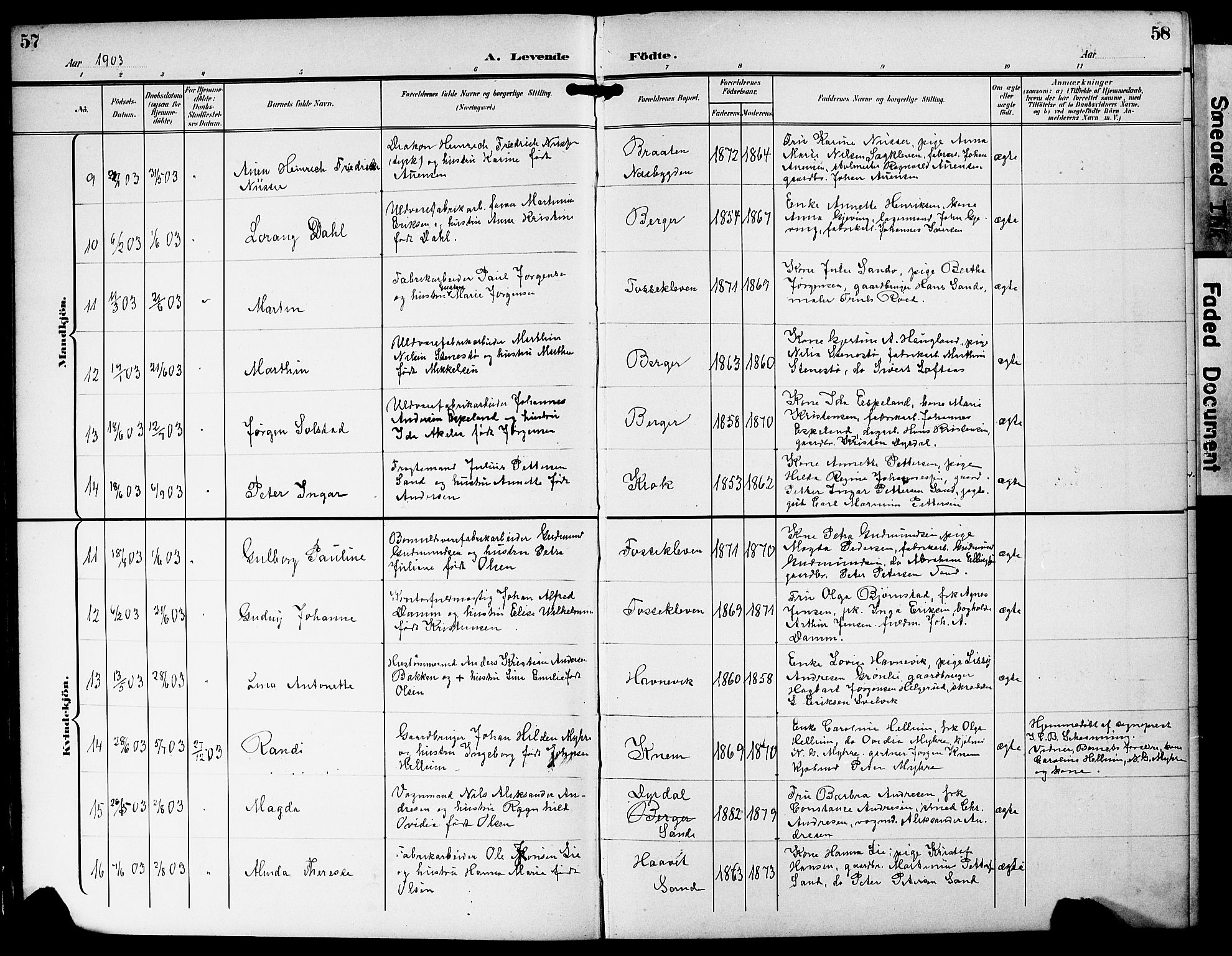 Strømm kirkebøker, AV/SAKO-A-322/G/Ga/L0004: Parish register (copy) no. I 4, 1897-1927, p. 57-58