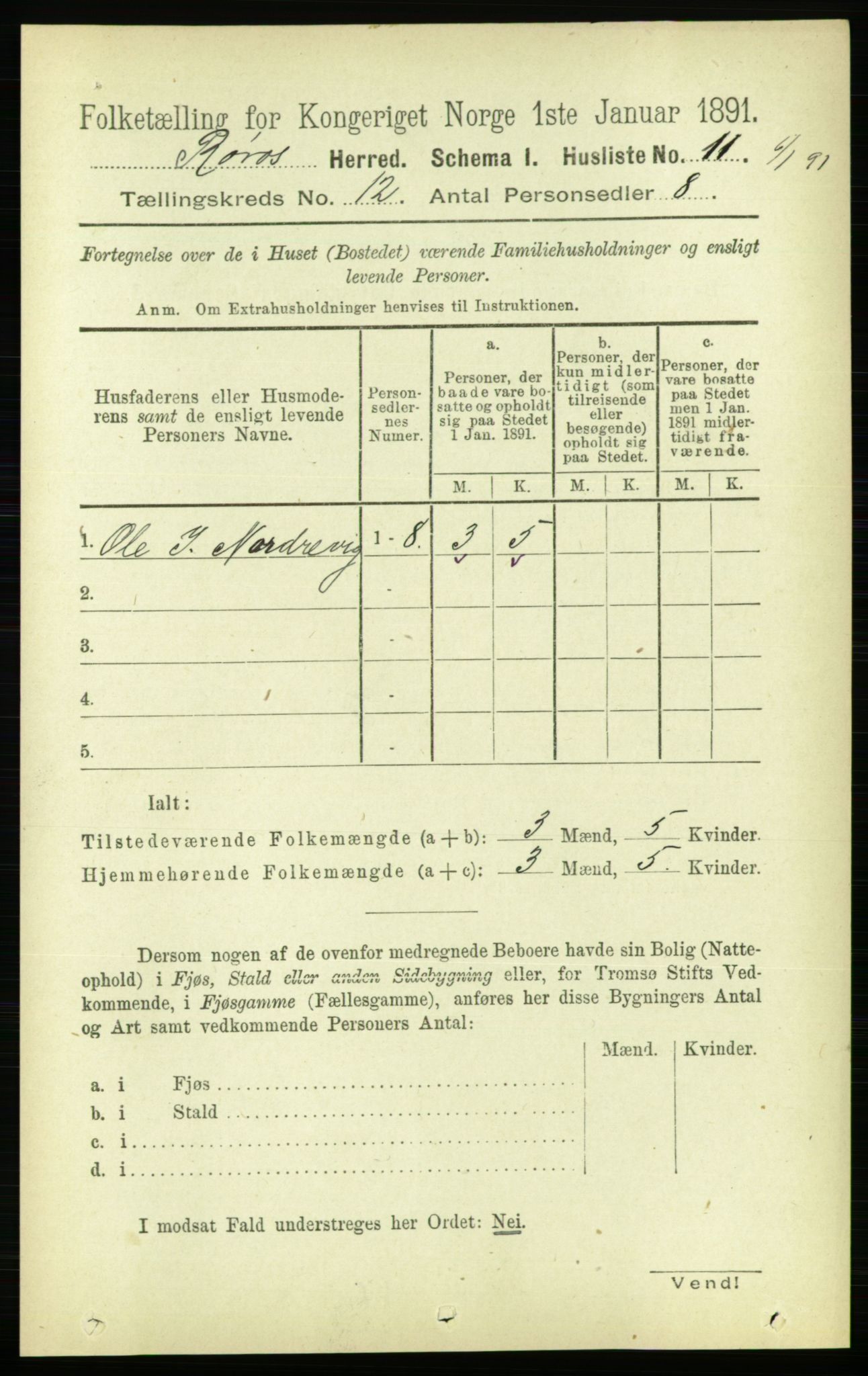 RA, 1891 census for 1640 Røros, 1891, p. 2359