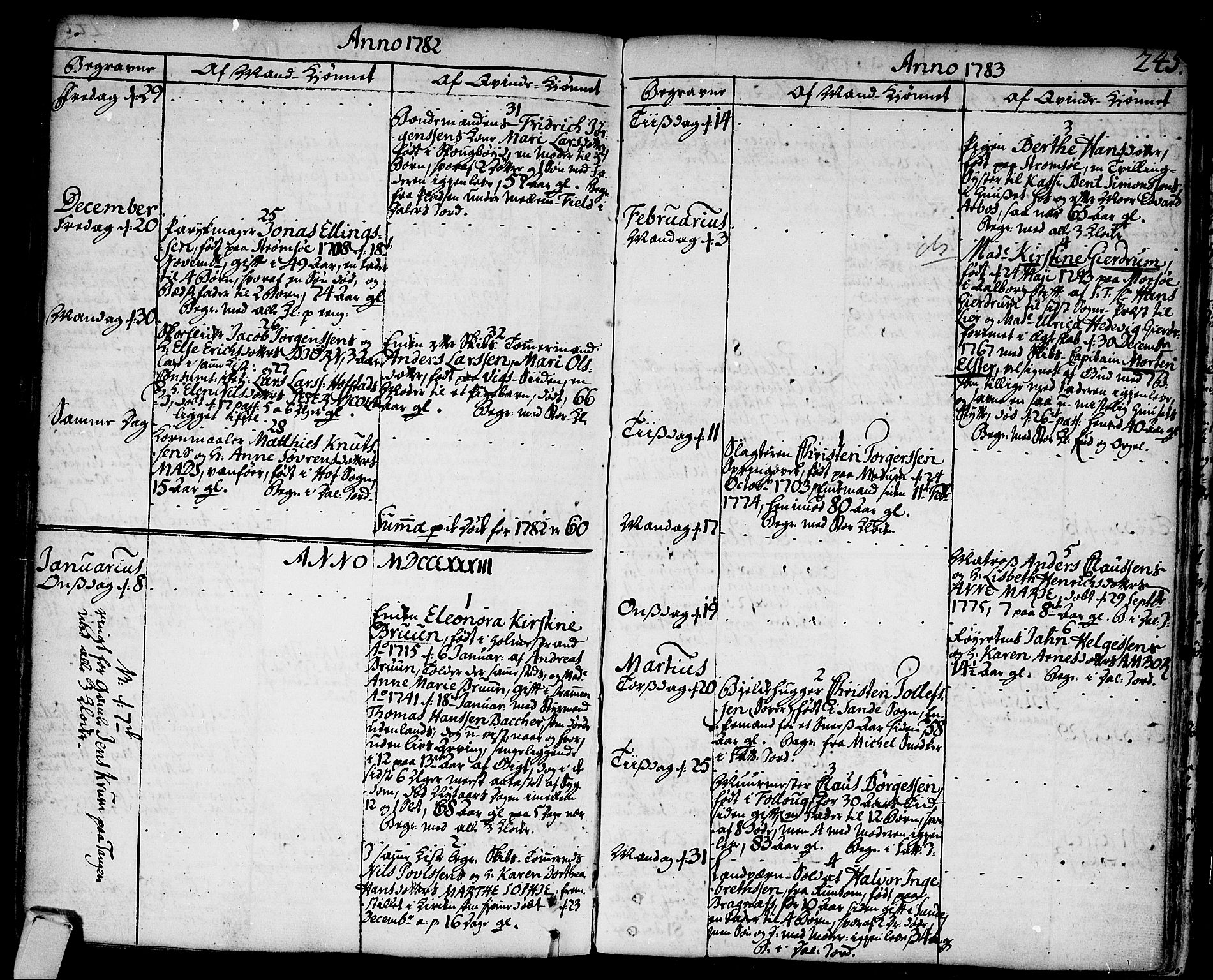 Strømsø kirkebøker, AV/SAKO-A-246/F/Fa/L0009: Parish register (official) no. I 9, 1752-1791, p. 245