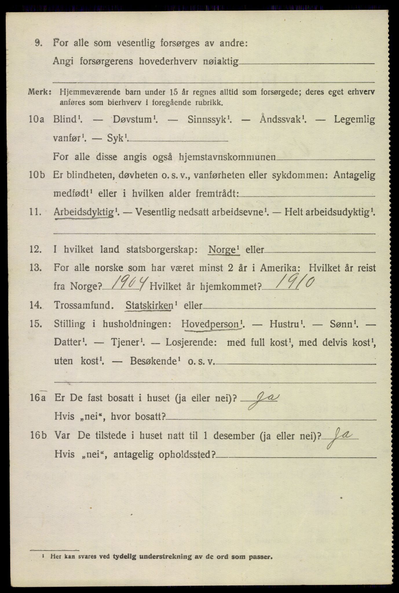 SAH, 1920 census for Vågå, 1920, p. 5287