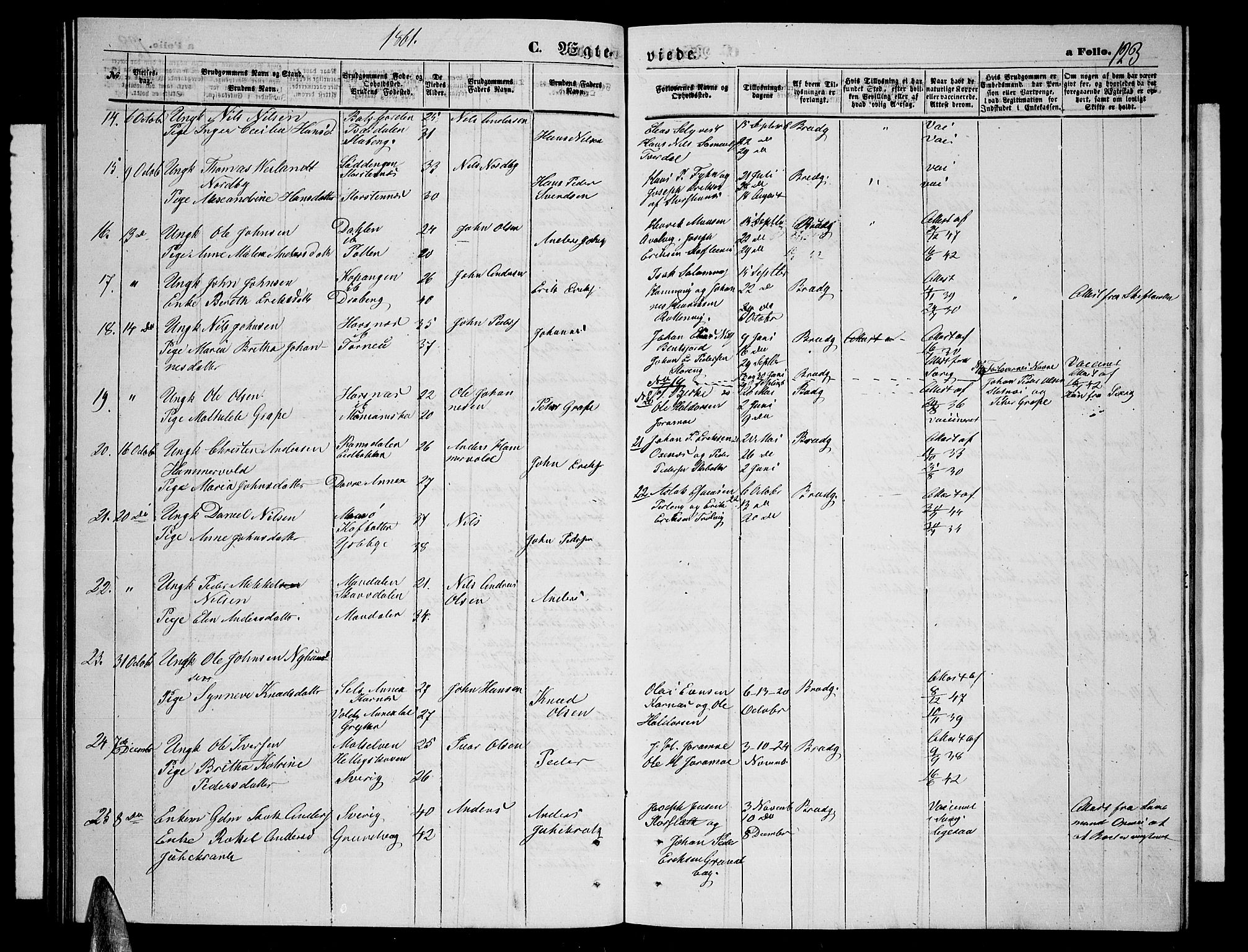 Lyngen sokneprestembete, SATØ/S-1289/H/He/Heb/L0003klokker: Parish register (copy) no. 3, 1861-1867, p. 123