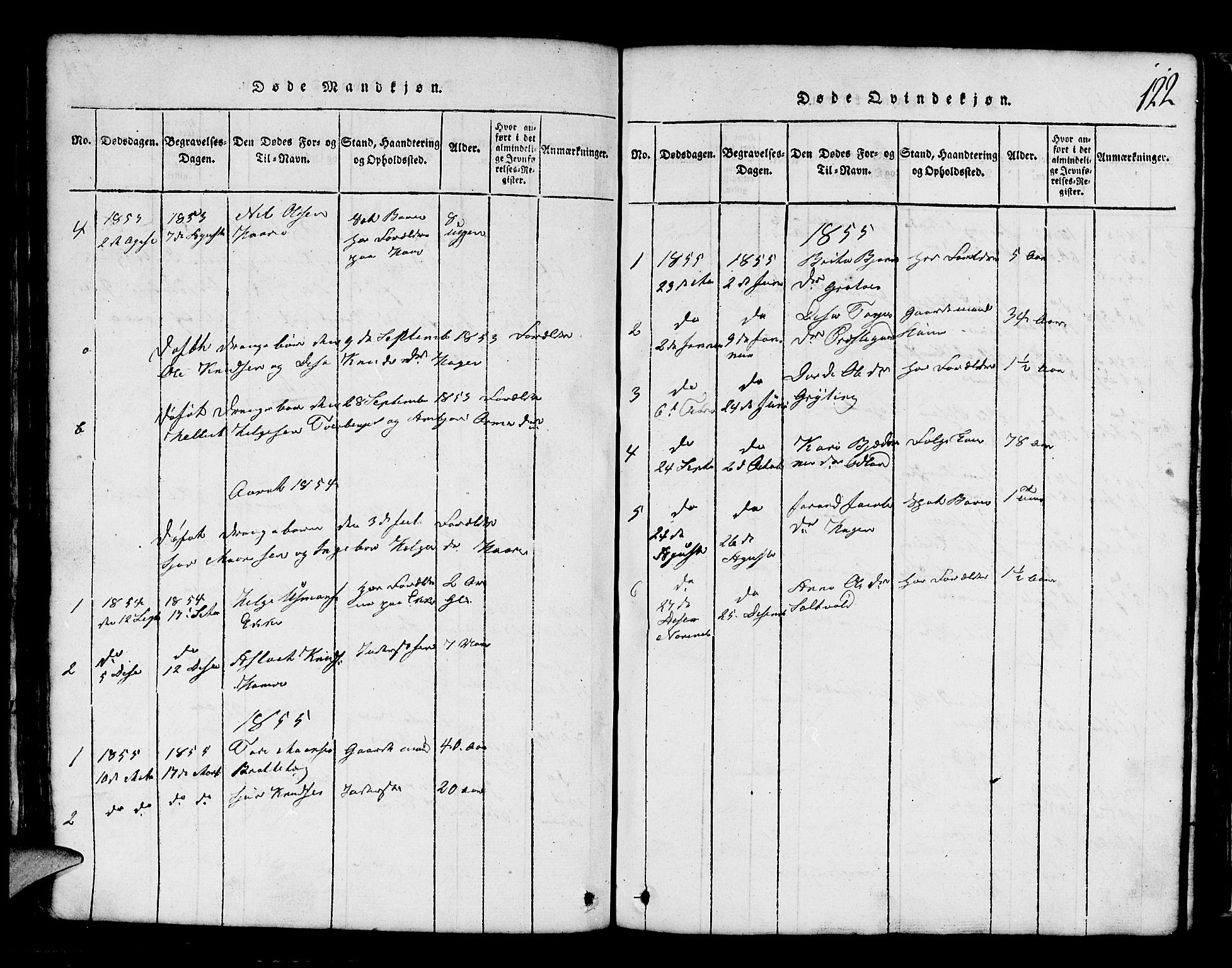 Røldal sokneprestembete, SAB/A-100247: Parish register (copy) no. A 1, 1817-1860, p. 122