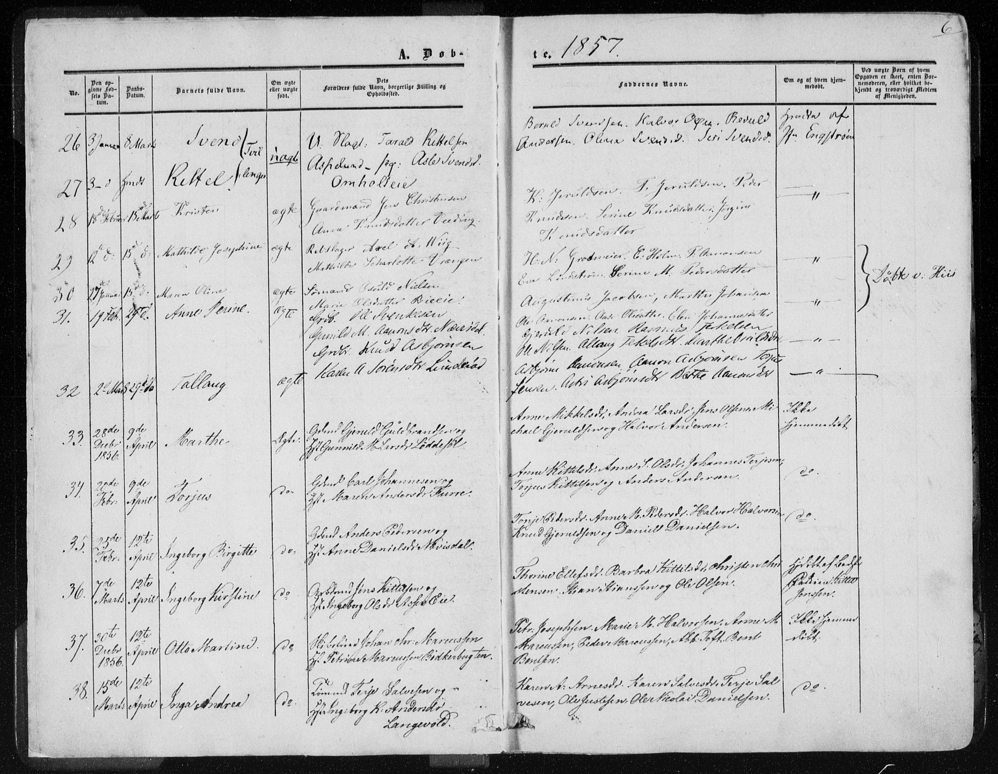 Øyestad sokneprestkontor, AV/SAK-1111-0049/F/Fa/L0015: Parish register (official) no. A 15, 1857-1873, p. 6