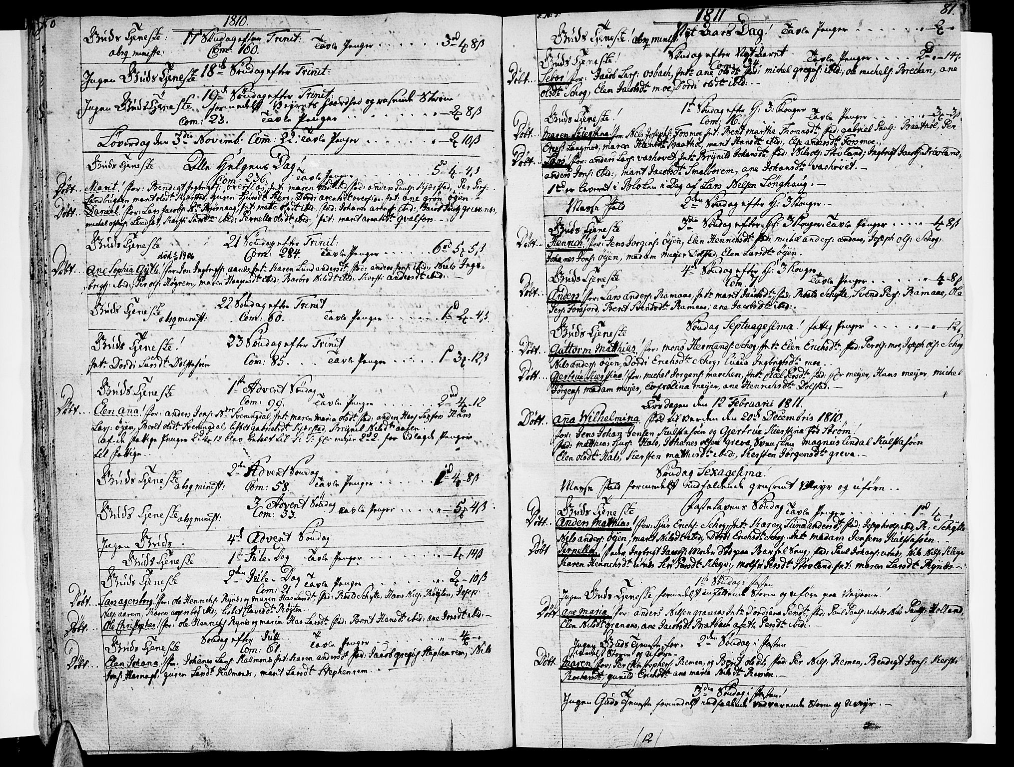 Ministerialprotokoller, klokkerbøker og fødselsregistre - Nordland, SAT/A-1459/820/L0287: Parish register (official) no. 820A08, 1800-1819, p. 80-81