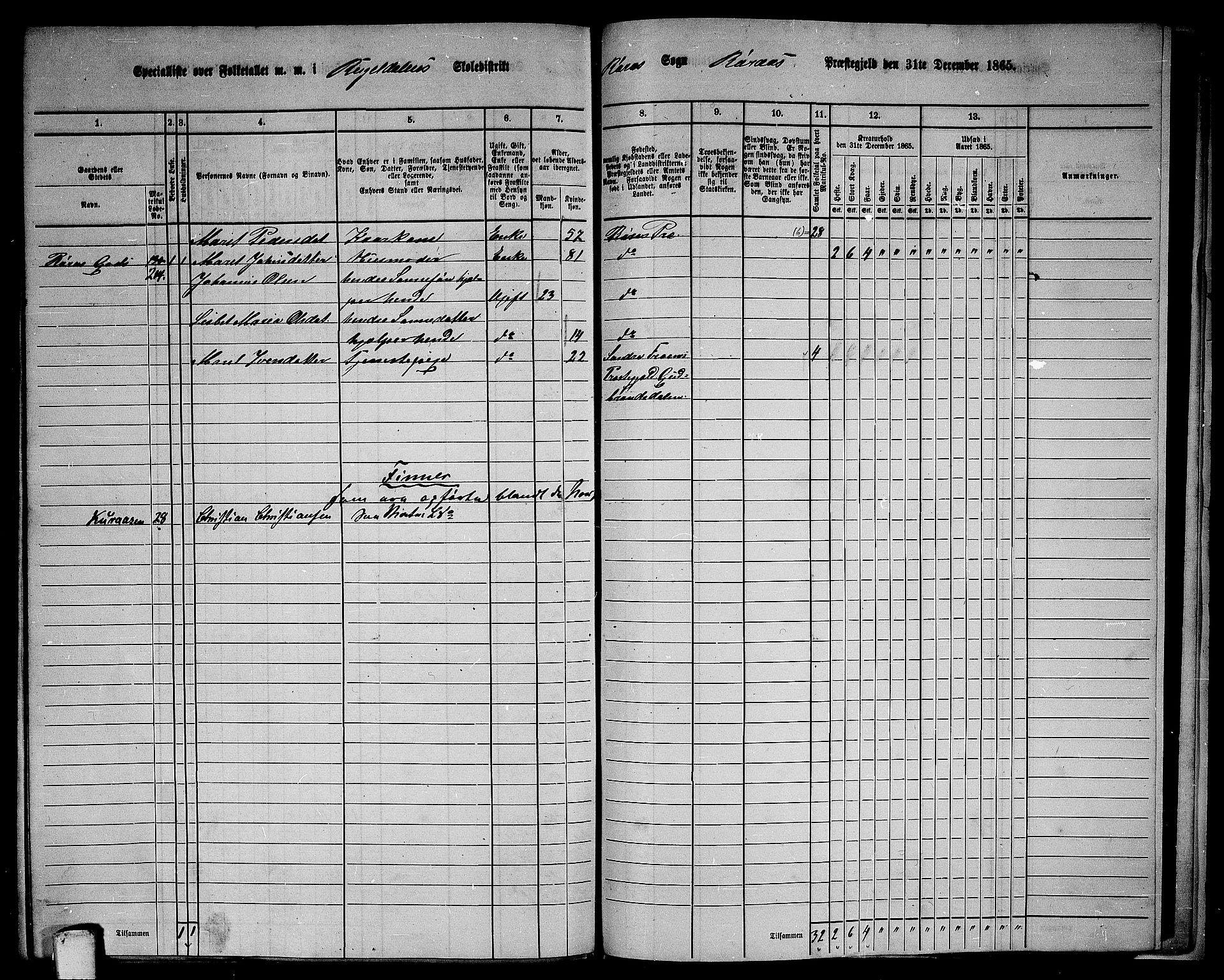 RA, 1865 census for Røros, 1865, p. 159