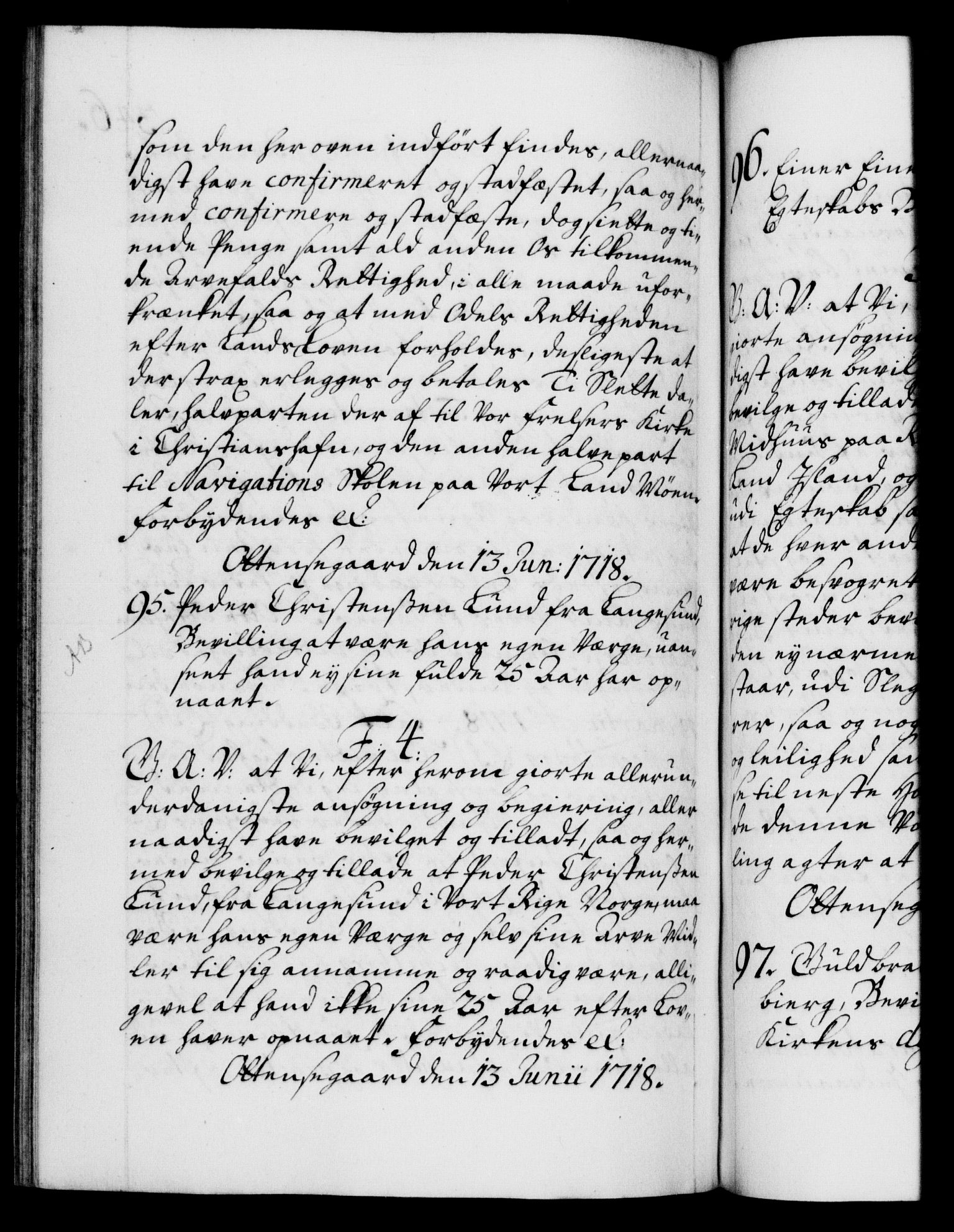 Danske Kanselli 1572-1799, AV/RA-EA-3023/F/Fc/Fca/Fcaa/L0022: Norske registre, 1716-1719, p. 346b