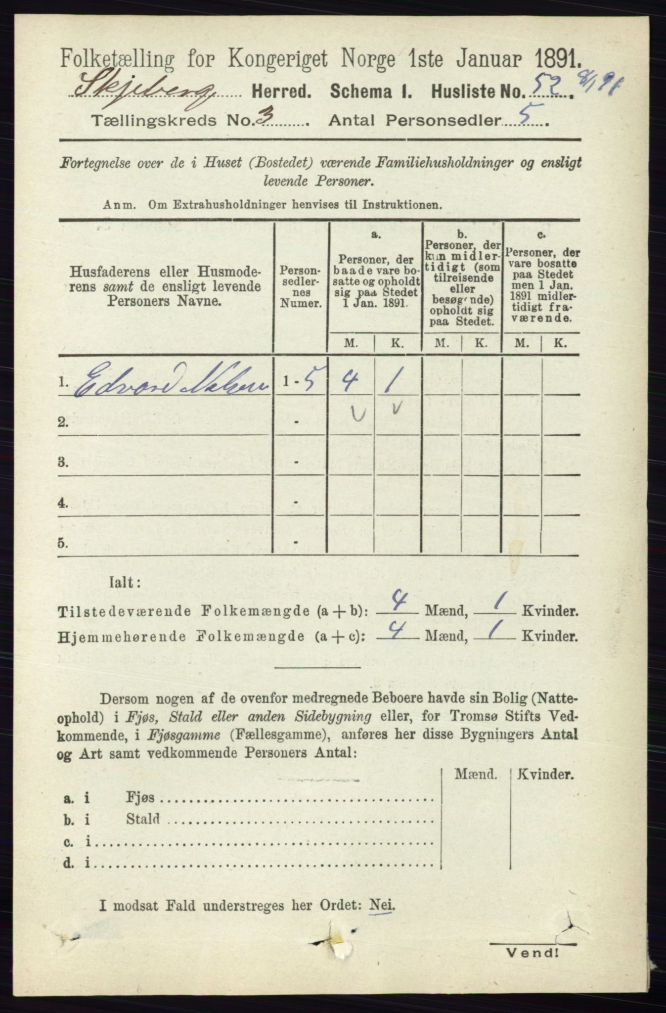 RA, 1891 census for 0115 Skjeberg, 1891, p. 1485