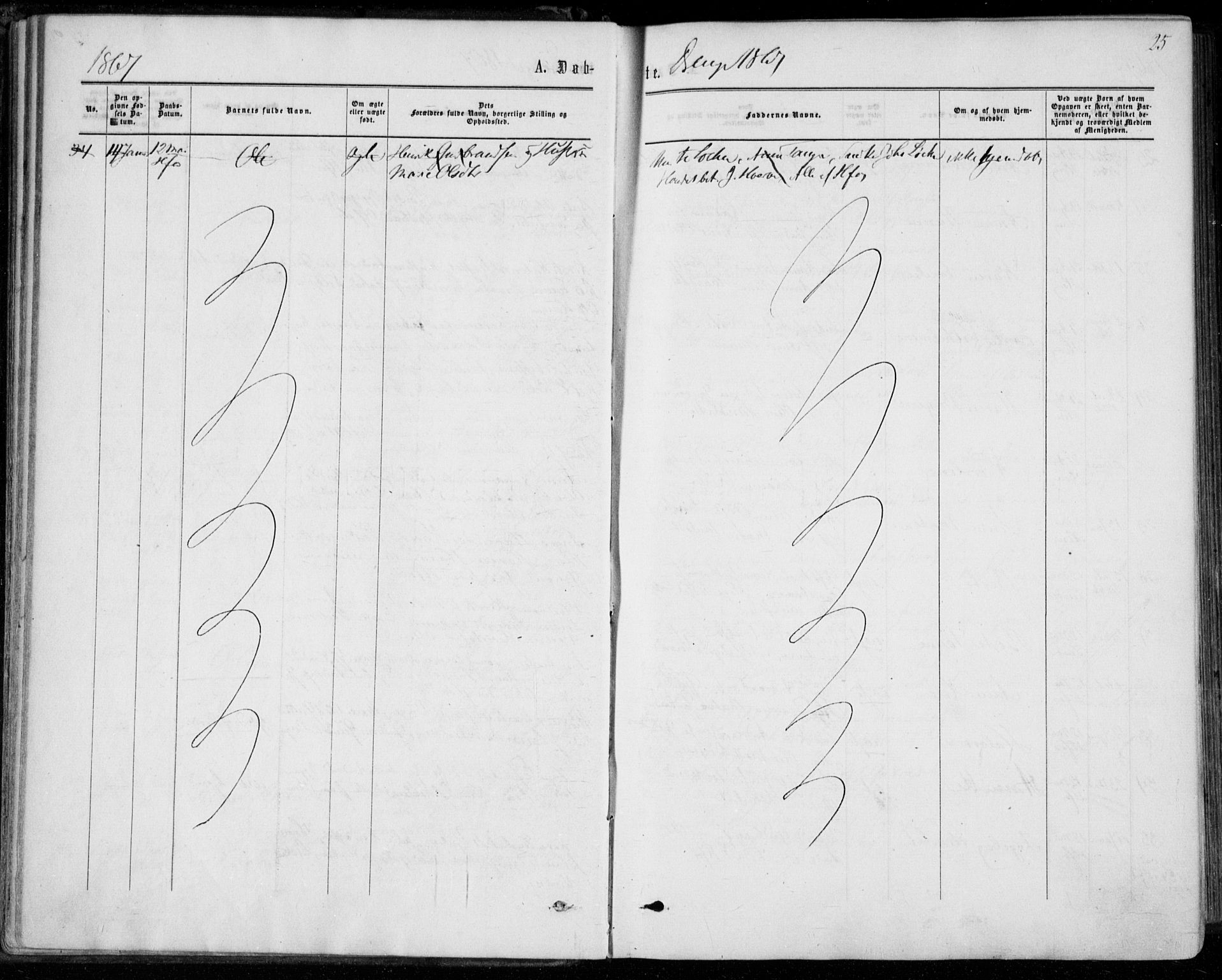 Norderhov kirkebøker, AV/SAKO-A-237/F/Fa/L0013: Parish register (official) no. 13, 1866-1874, p. 25