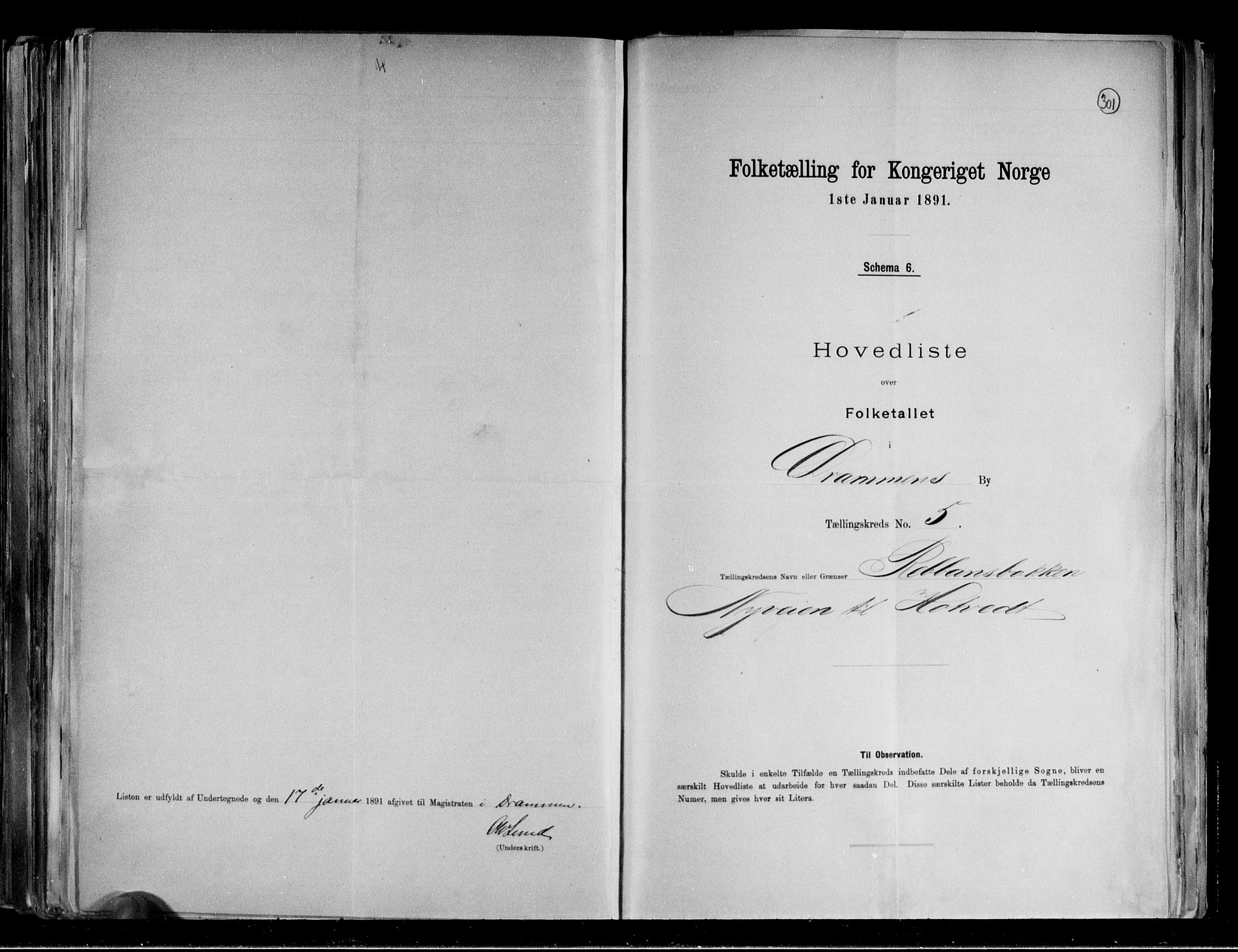 RA, 1891 census for 0602 Drammen, 1891, p. 16