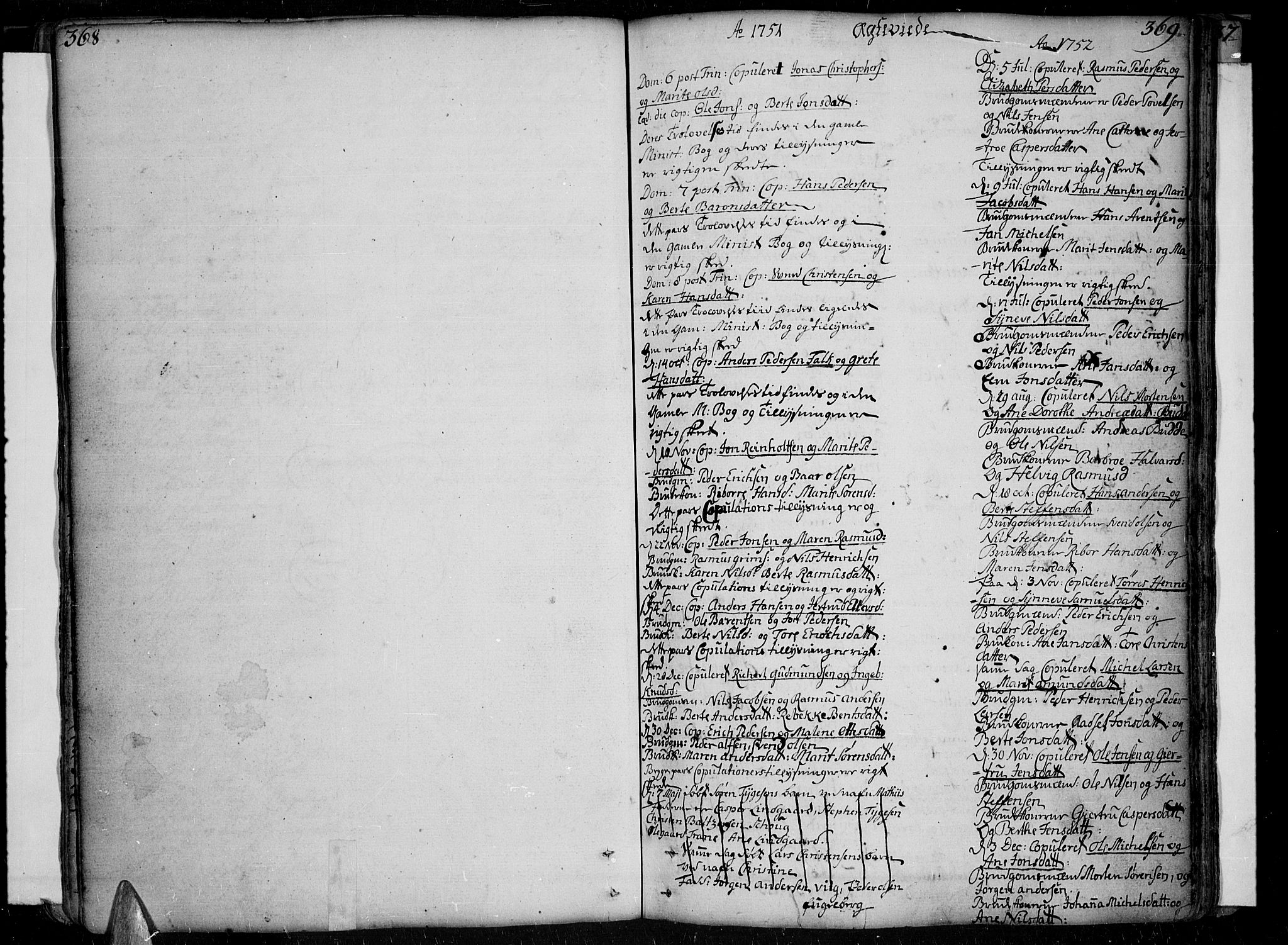 Ibestad sokneprestembete, SATØ/S-0077/H/Ha/Haa/L0002kirke: Parish register (official) no. 2, 1751-1775, p. 368-369