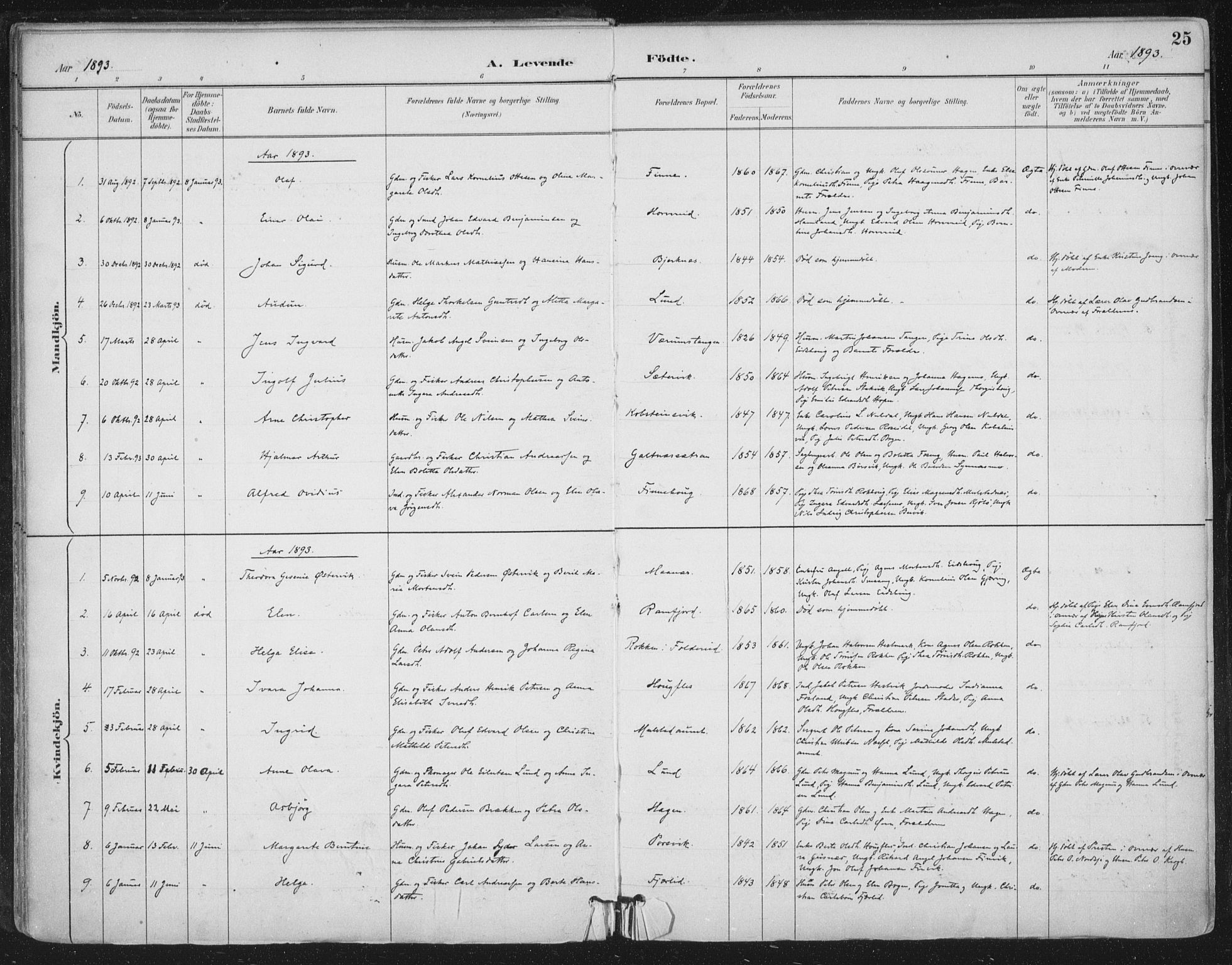 Ministerialprotokoller, klokkerbøker og fødselsregistre - Nord-Trøndelag, SAT/A-1458/780/L0644: Parish register (official) no. 780A08, 1886-1903, p. 25