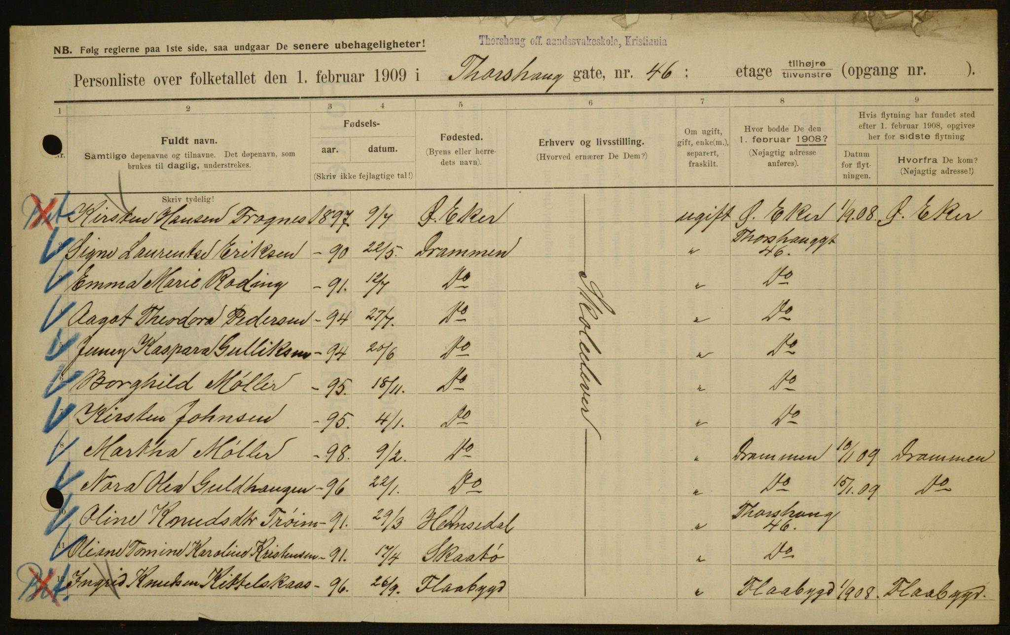 OBA, Municipal Census 1909 for Kristiania, 1909, p. 104362