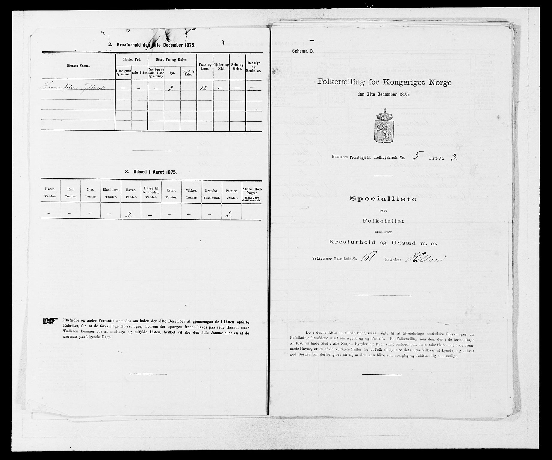 SAB, 1875 census for 1254P Hamre, 1875, p. 580