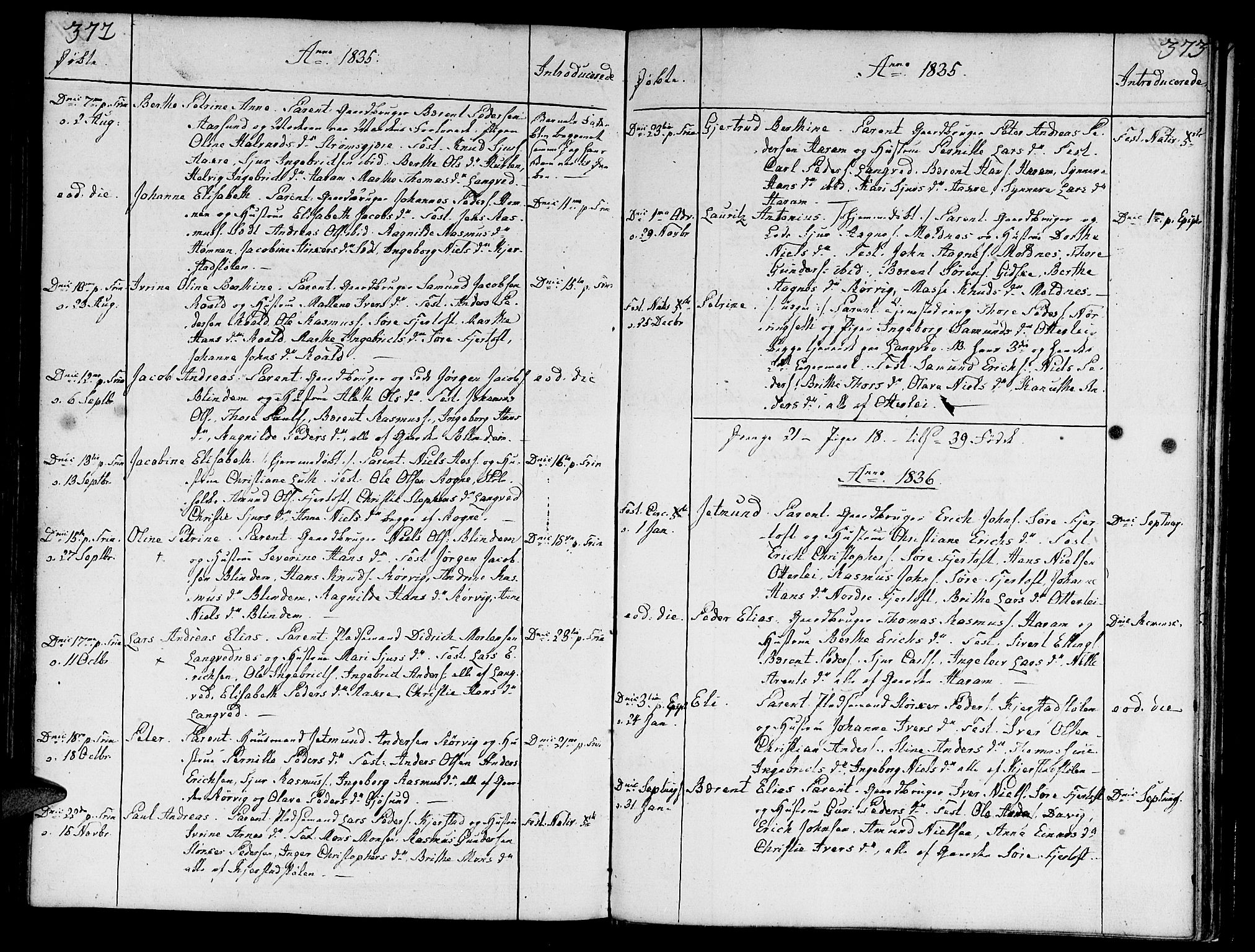 Ministerialprotokoller, klokkerbøker og fødselsregistre - Møre og Romsdal, AV/SAT-A-1454/536/L0494: Parish register (official) no. 536A03, 1803-1836, p. 372-373