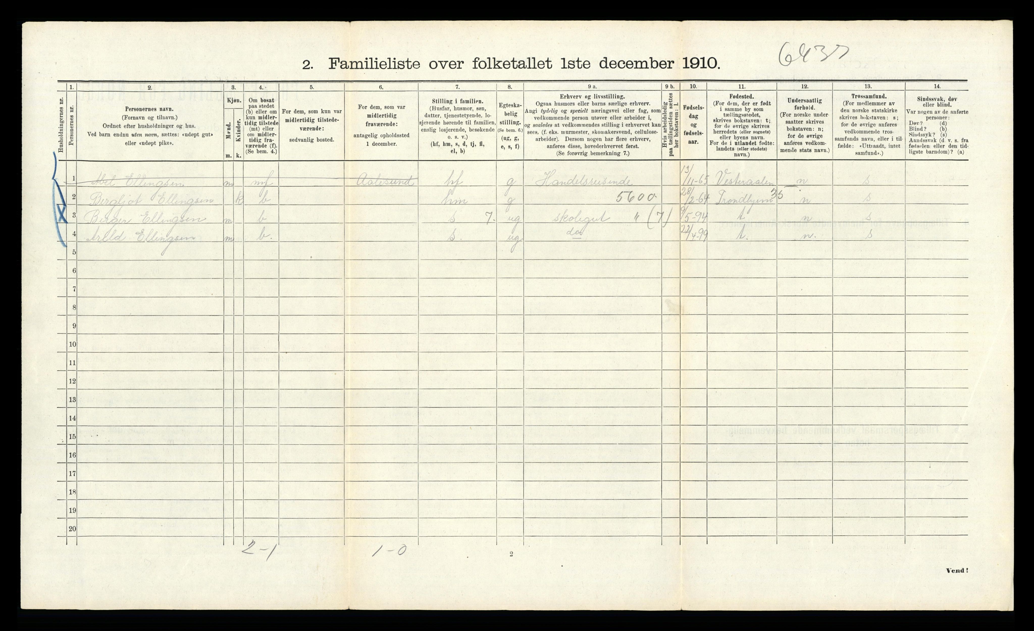 RA, 1910 census for Bergen, 1910, p. 34688