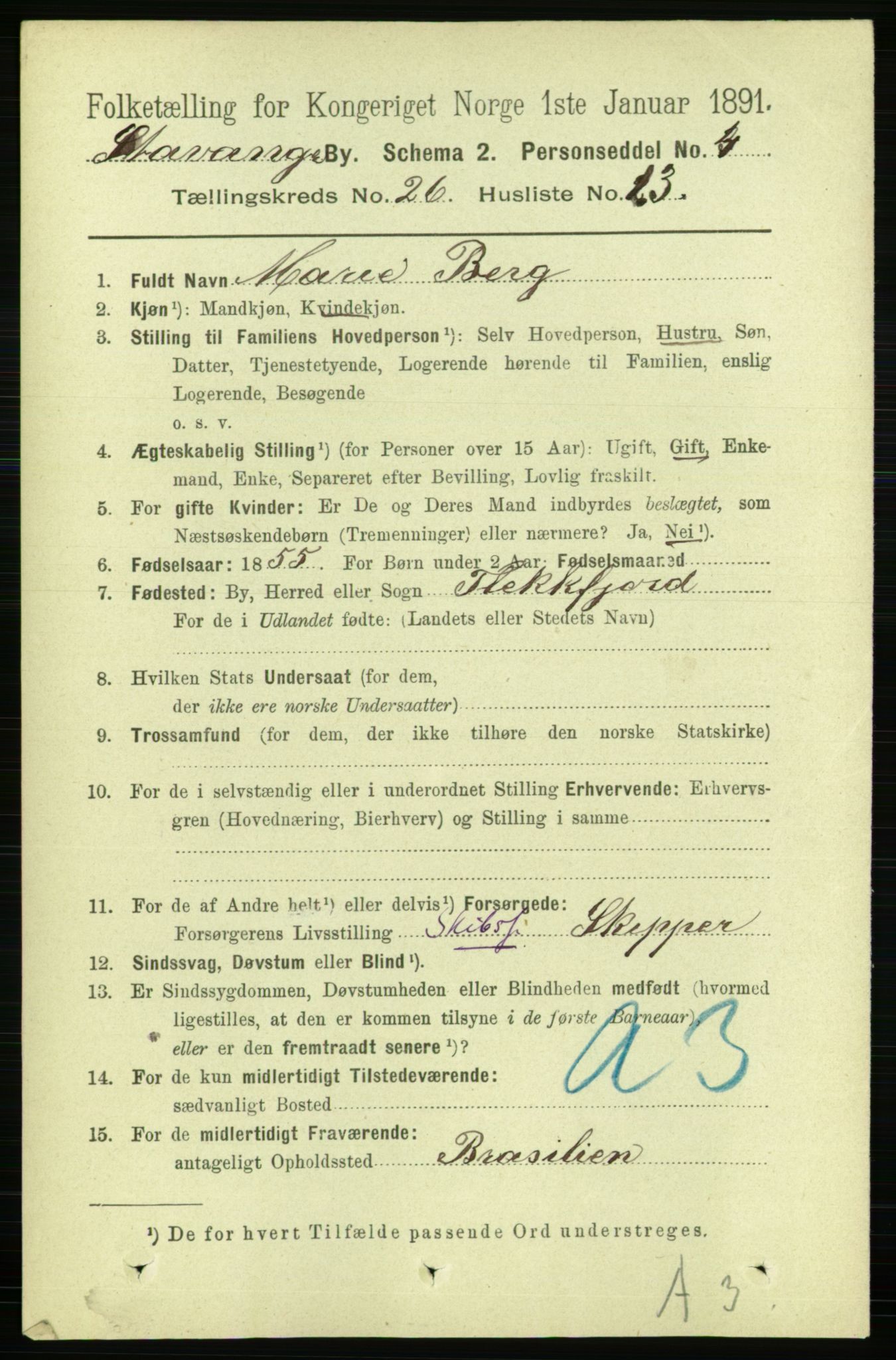 RA, 1891 census for 1103 Stavanger, 1891, p. 28293