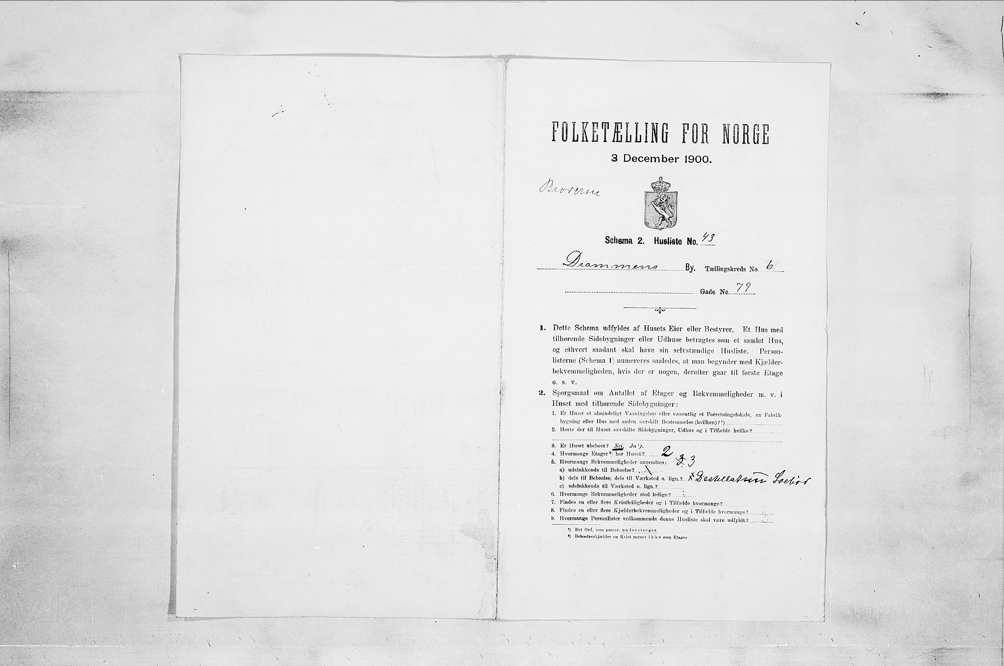 RA, 1900 census for Drammen, 1900, p. 963