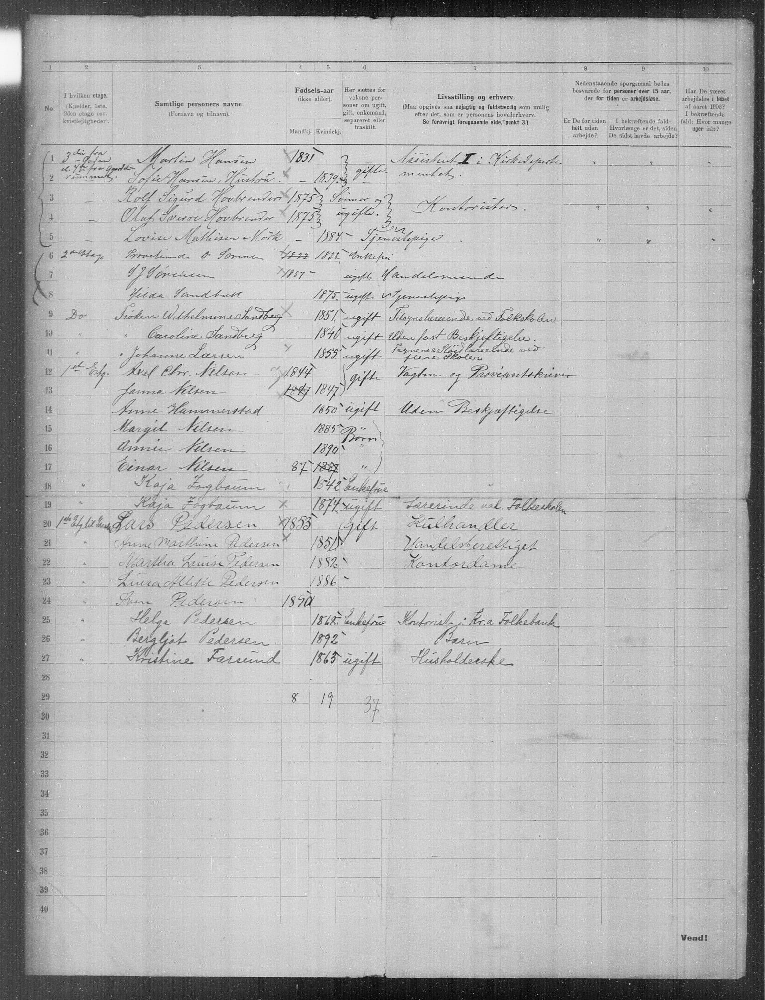 OBA, Municipal Census 1903 for Kristiania, 1903, p. 24649