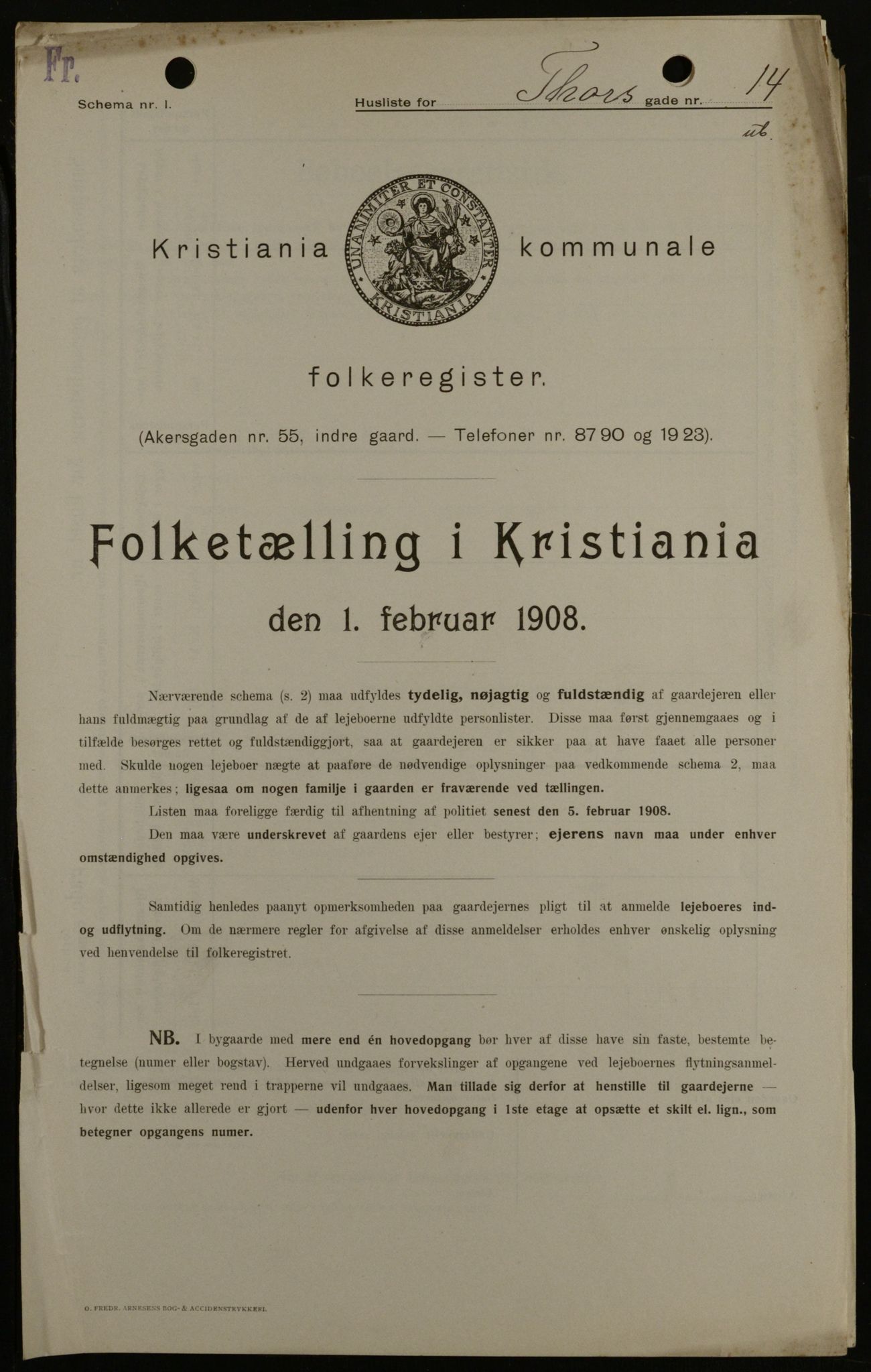 OBA, Municipal Census 1908 for Kristiania, 1908, p. 102945