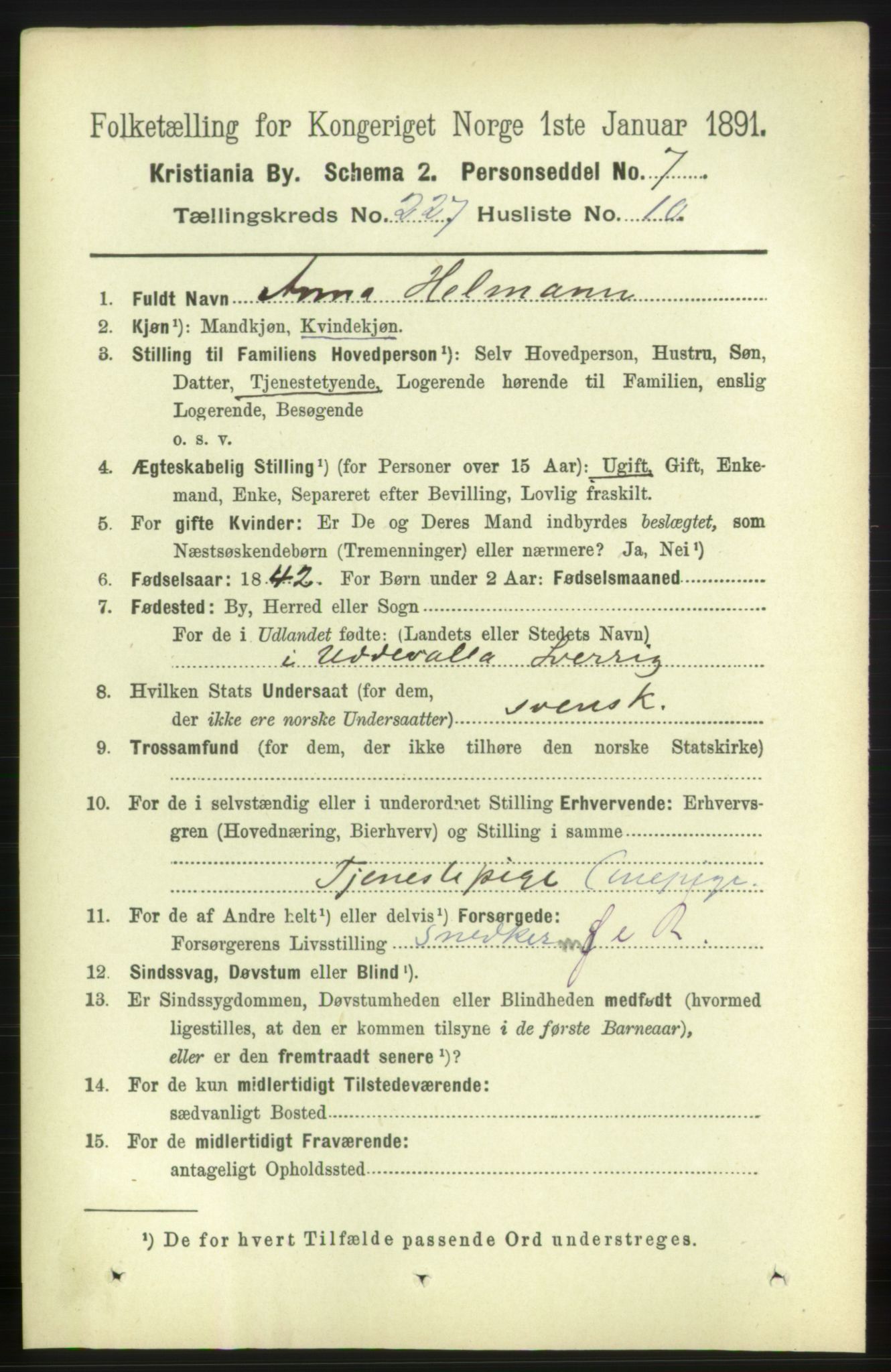RA, 1891 census for 0301 Kristiania, 1891, p. 138971