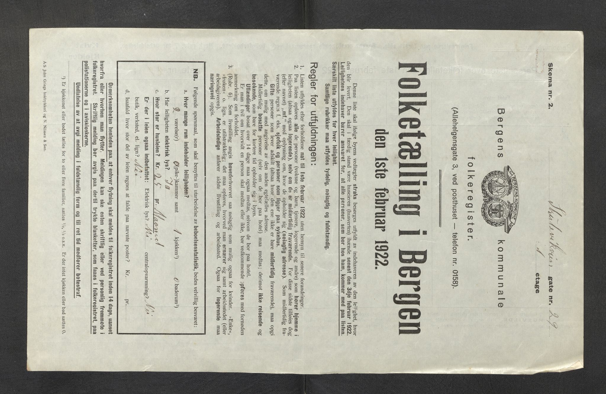 SAB, Municipal Census 1922 for Bergen, 1922, p. 38355