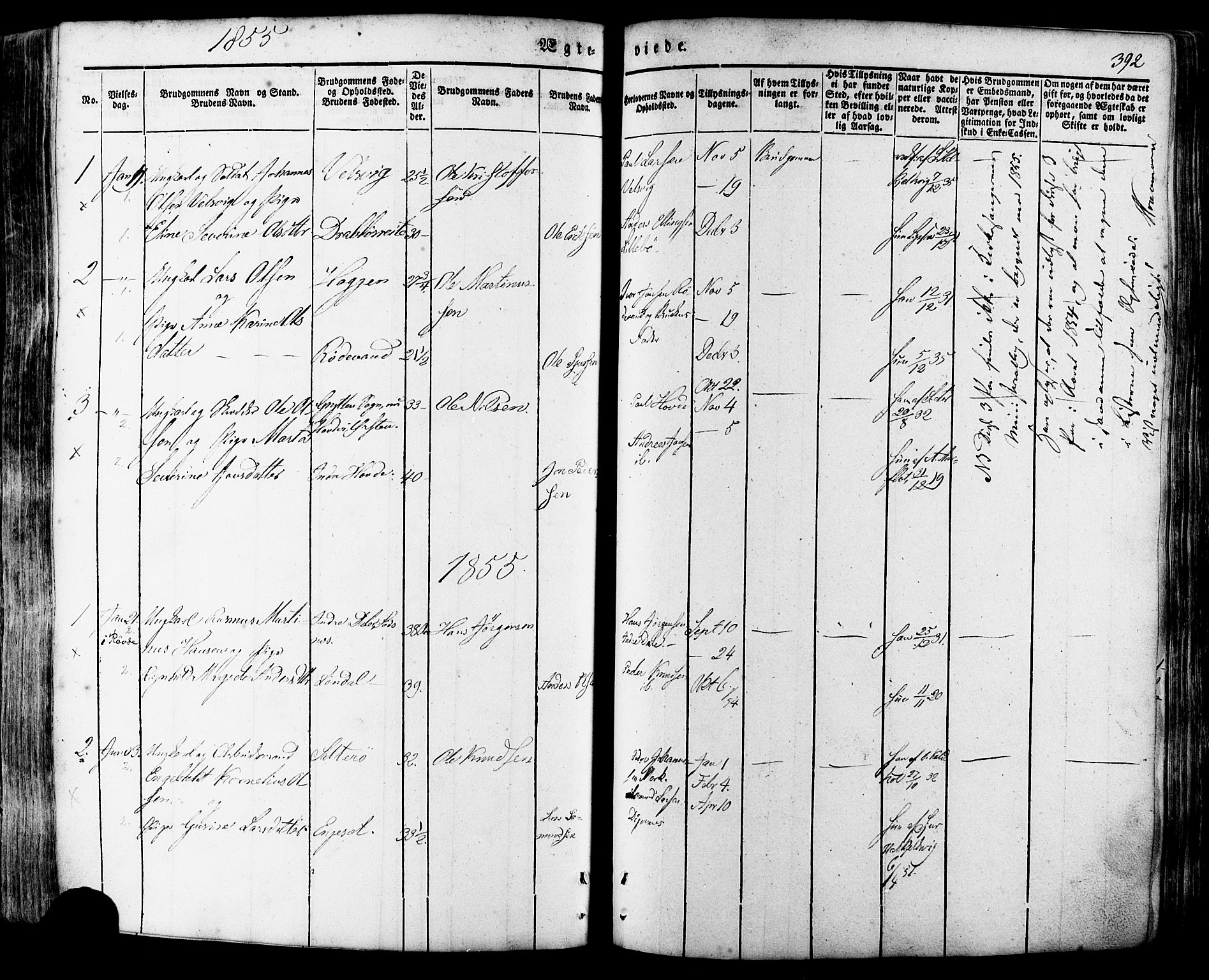 Ministerialprotokoller, klokkerbøker og fødselsregistre - Møre og Romsdal, SAT/A-1454/511/L0140: Parish register (official) no. 511A07, 1851-1878, p. 392