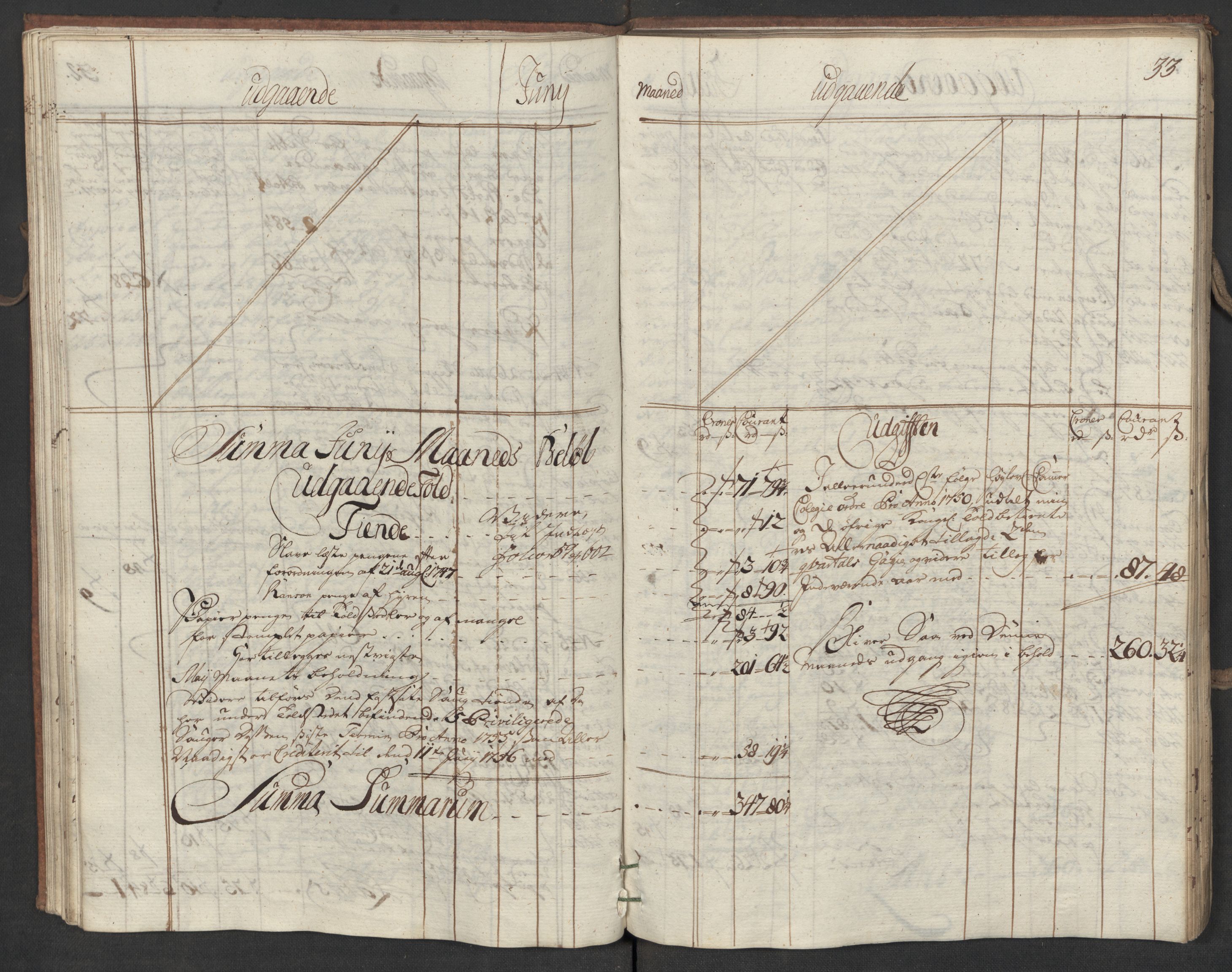 Generaltollkammeret, tollregnskaper, AV/RA-EA-5490/R19/L0015/0005: Tollregnskaper Flekkefjord / Utgående hovedtollbok, 1756, p. 32b-33a