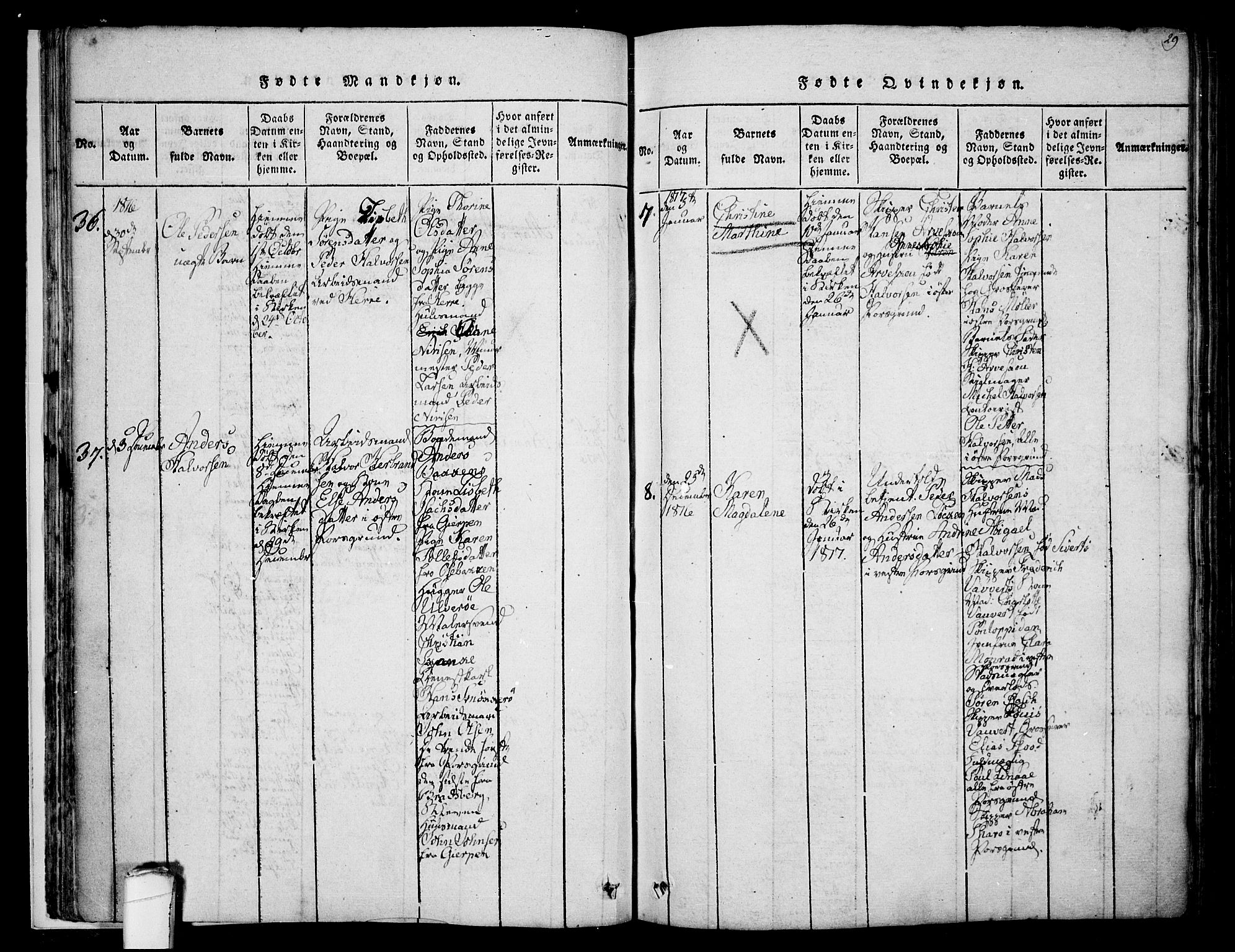 Porsgrunn kirkebøker , AV/SAKO-A-104/F/Fa/L0004: Parish register (official) no. 4, 1814-1828, p. 29