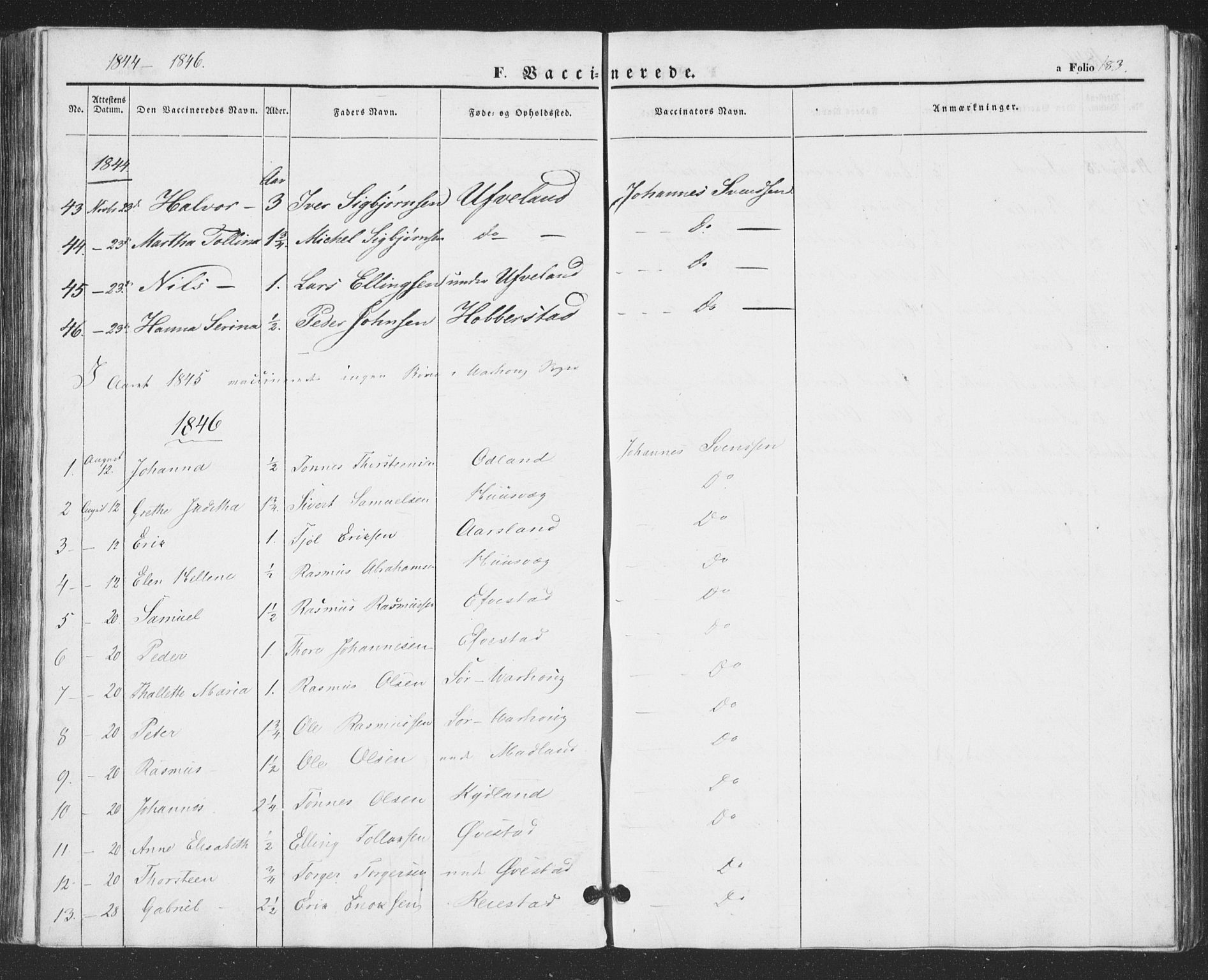 Hå sokneprestkontor, AV/SAST-A-101801/001/30BA/L0007: Parish register (official) no. A 6, 1842-1855, p. 183