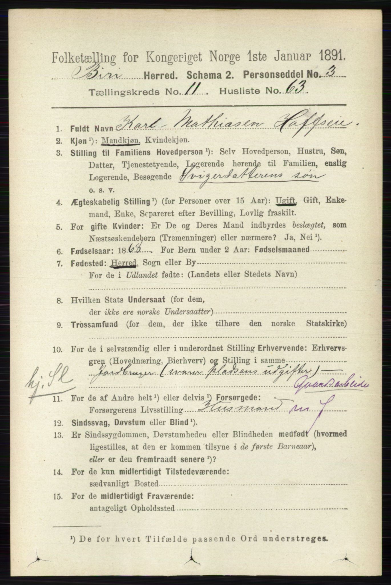 RA, 1891 census for 0525 Biri, 1891, p. 4731