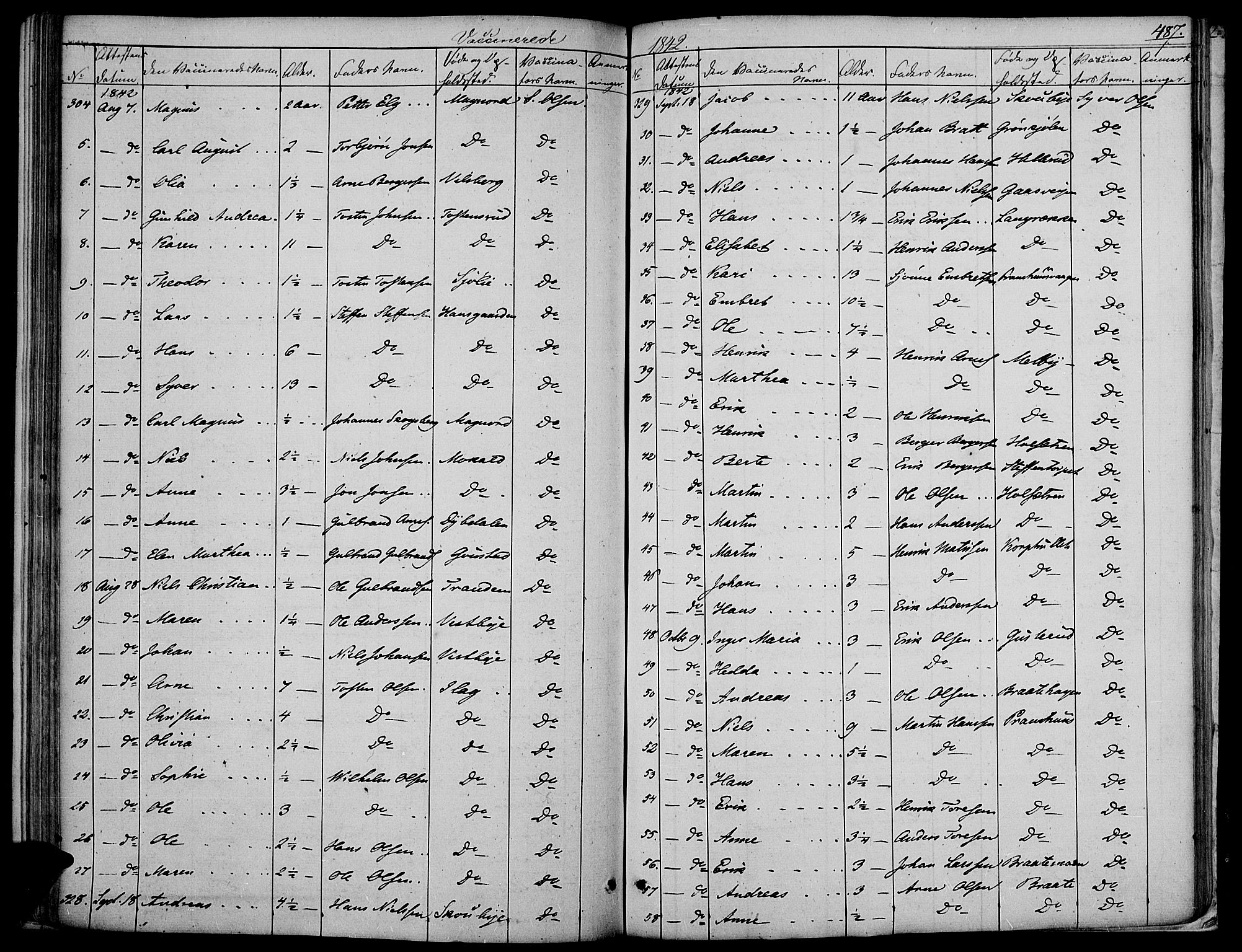 Vinger prestekontor, AV/SAH-PREST-024/H/Ha/Haa/L0008: Parish register (official) no. 8, 1839-1847, p. 487