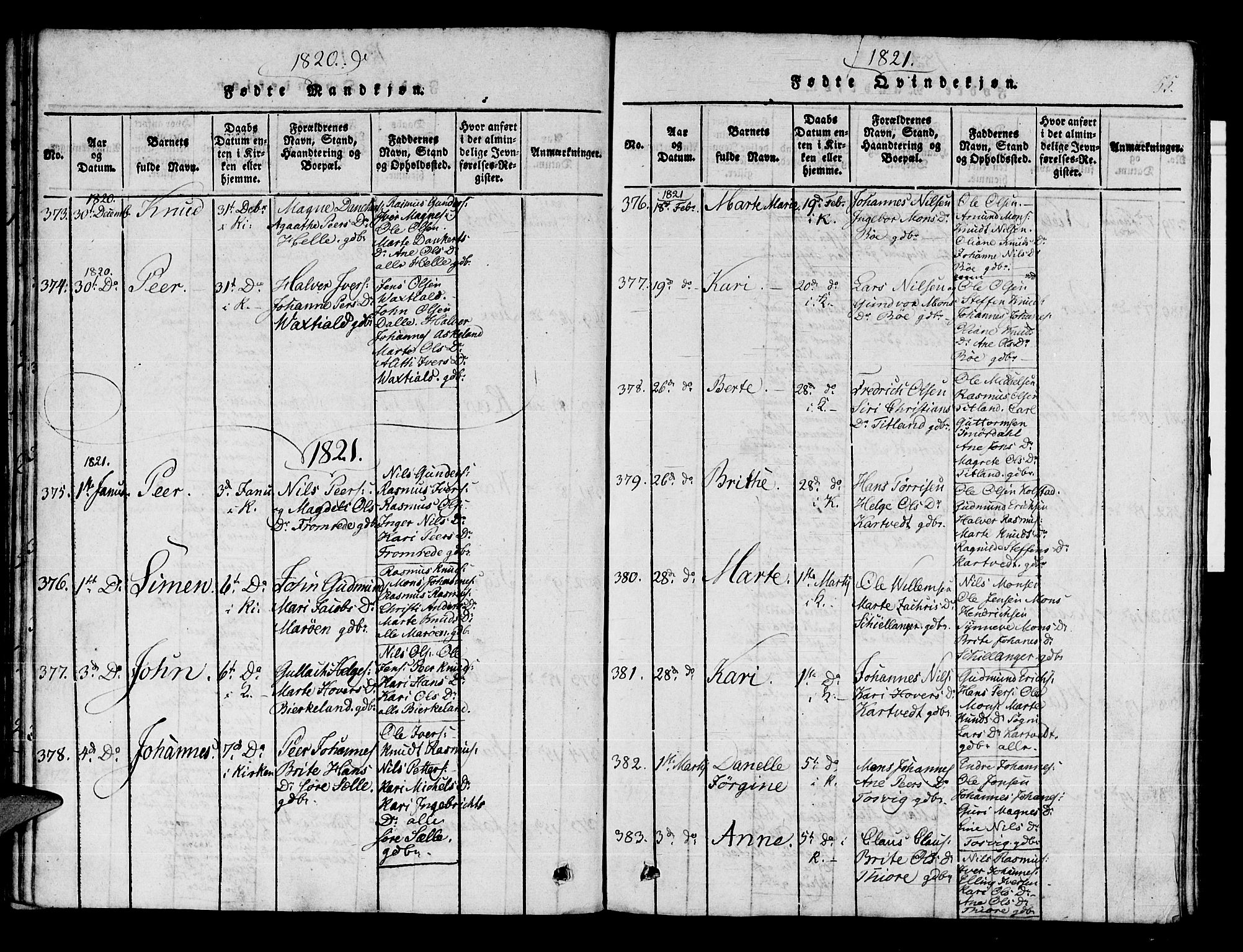 Manger sokneprestembete, AV/SAB-A-76801/H/Haa: Parish register (official) no. A 3, 1816-1824, p. 55