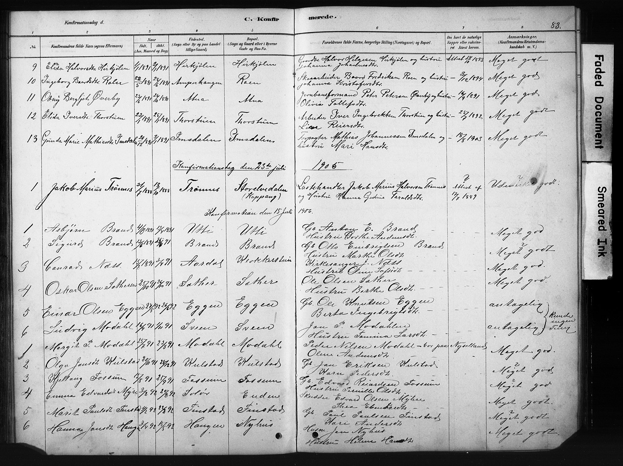 Sollia prestekontor, SAH/PREST-050/H/Ha/Hab/L0002: Parish register (copy) no. 2, 1880-1933, p. 83