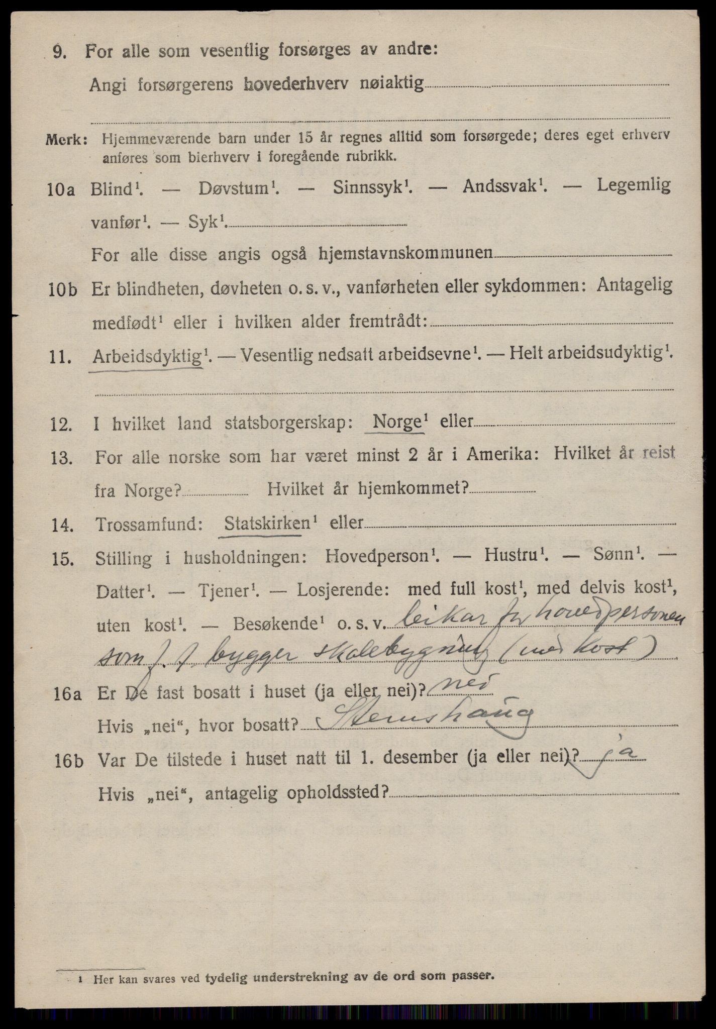 SAT, 1920 census for Bremsnes, 1920, p. 2976
