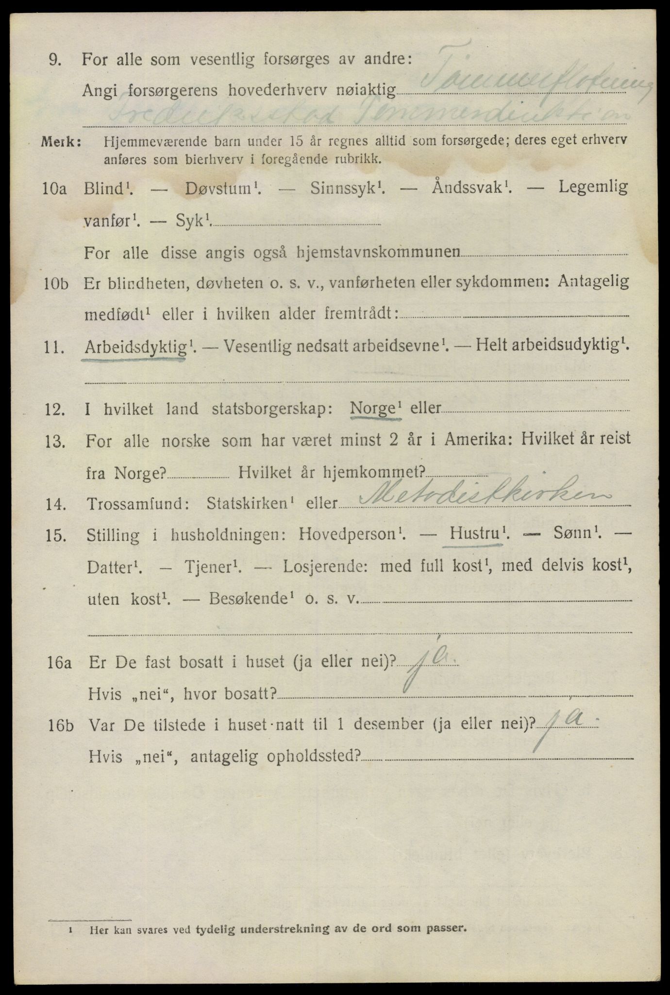 SAO, 1920 census for Tune, 1920, p. 2865