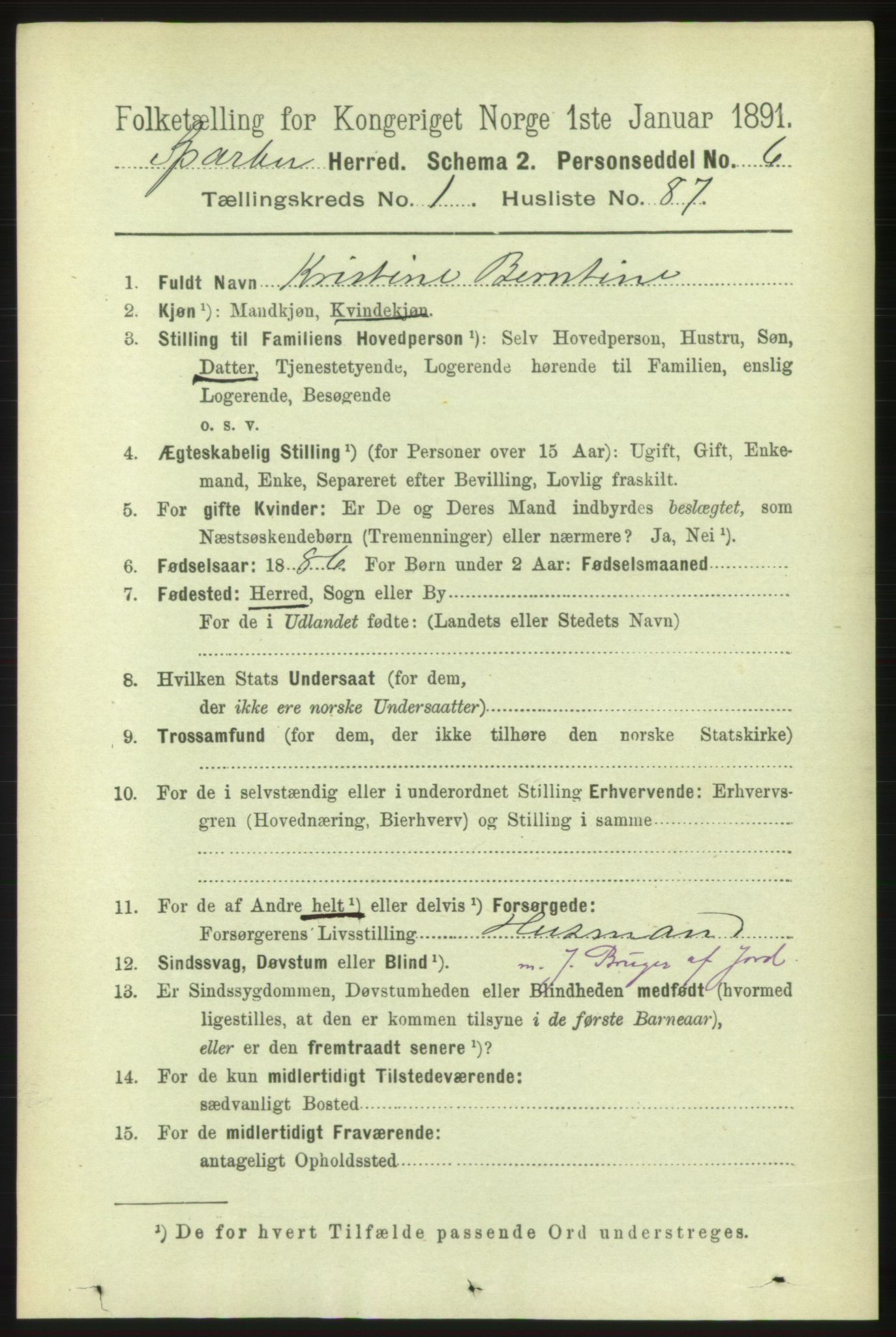 RA, 1891 census for 1731 Sparbu, 1891, p. 633