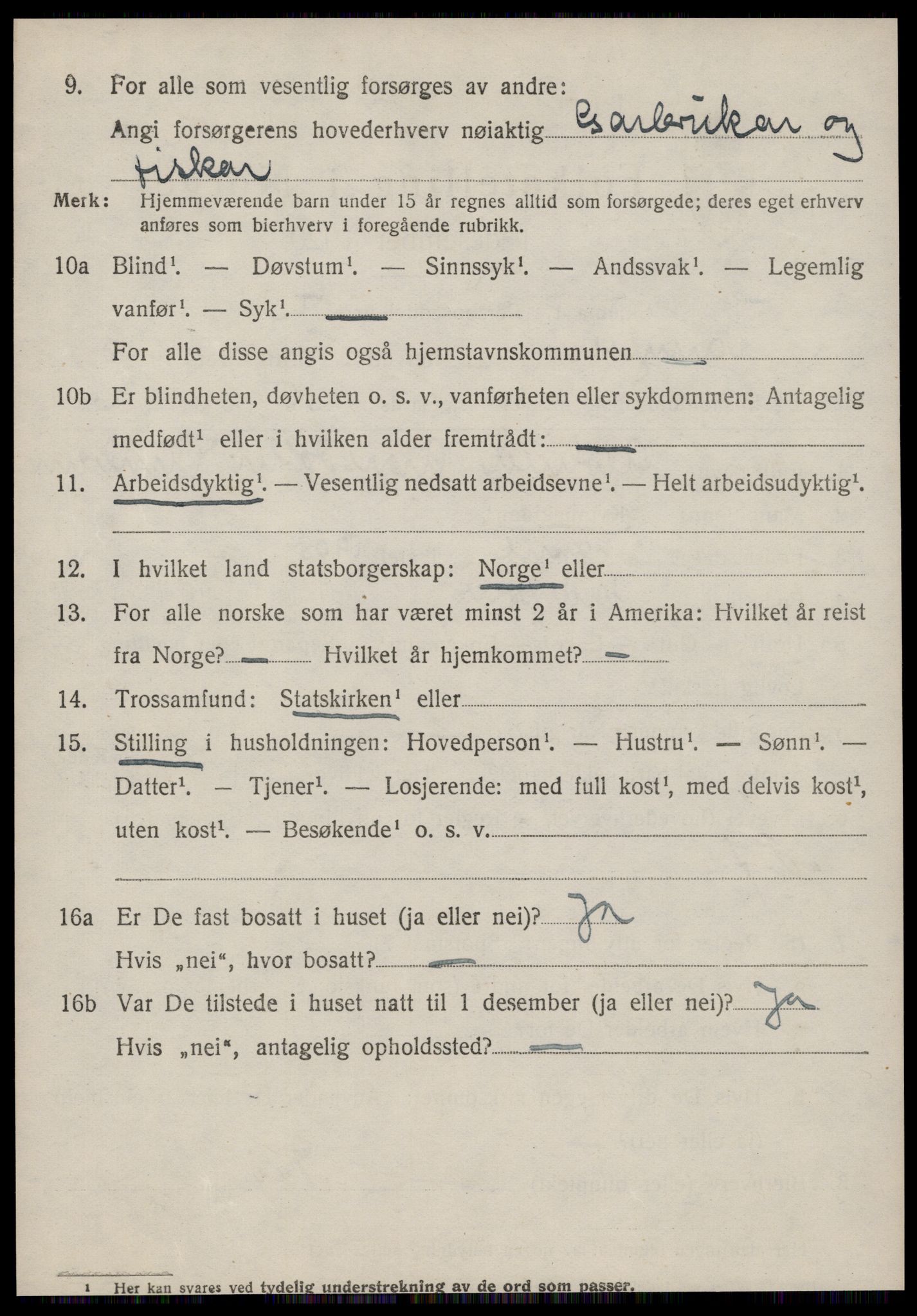 SAT, 1920 census for Vanylven, 1920, p. 1836